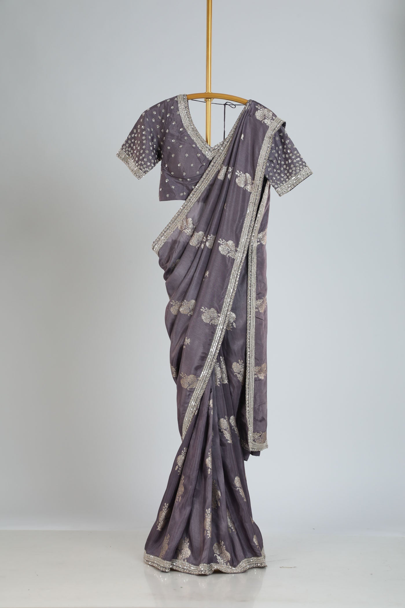 Banarasi Crape silk saree with readymade blouse (RTS)