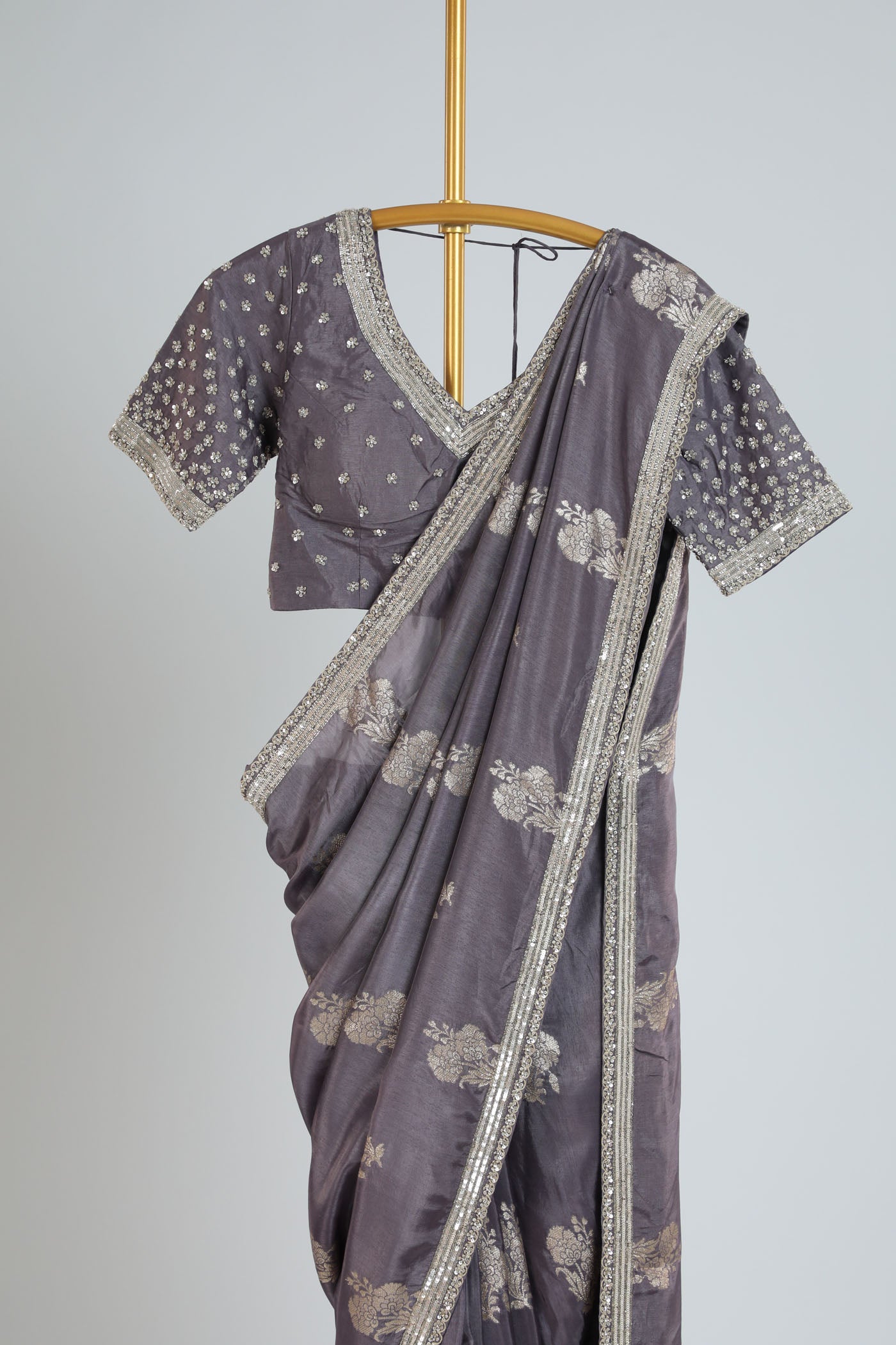 Banarasi Crape silk saree with readymade blouse