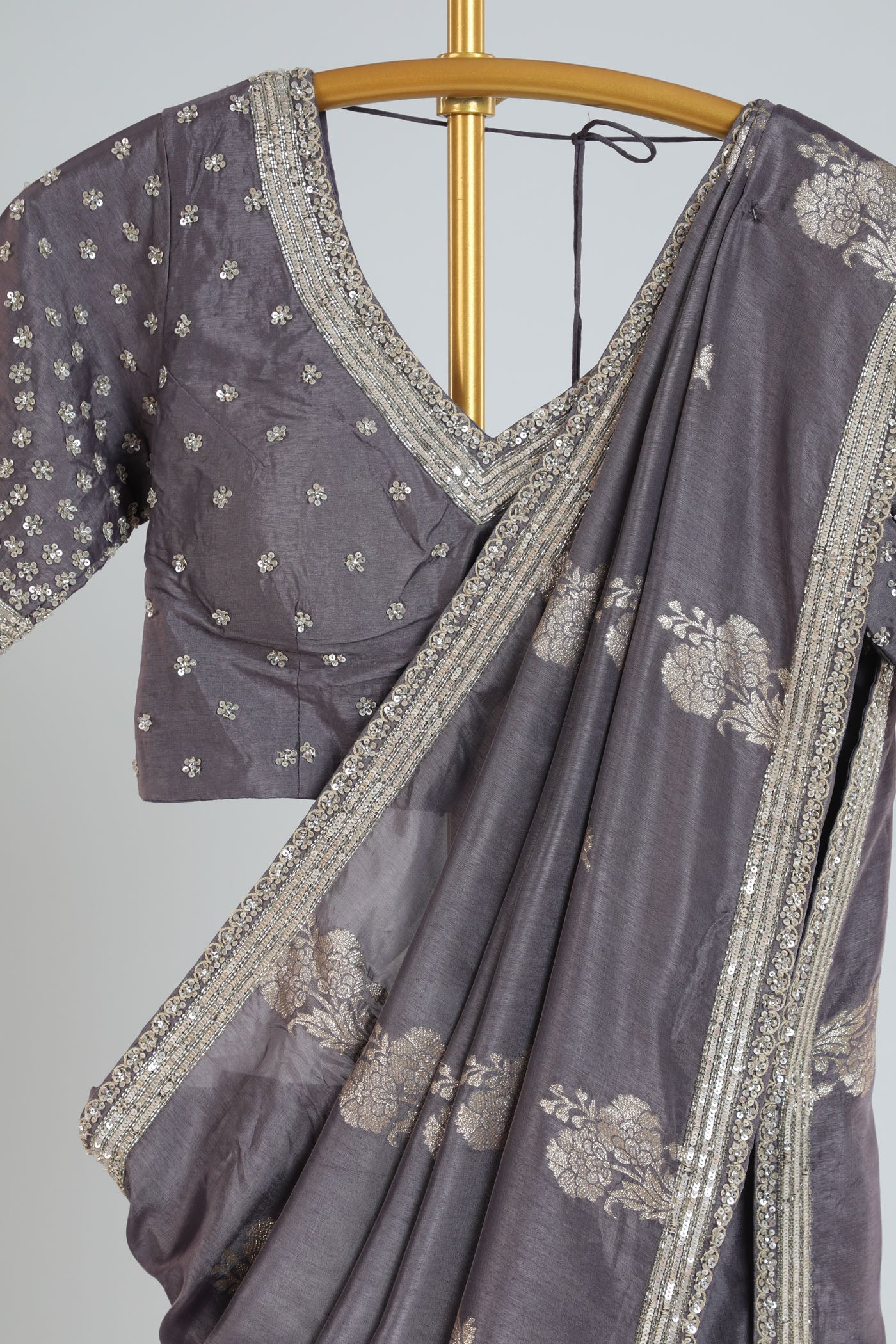 Banarasi Crape silk saree with readymade blouse
