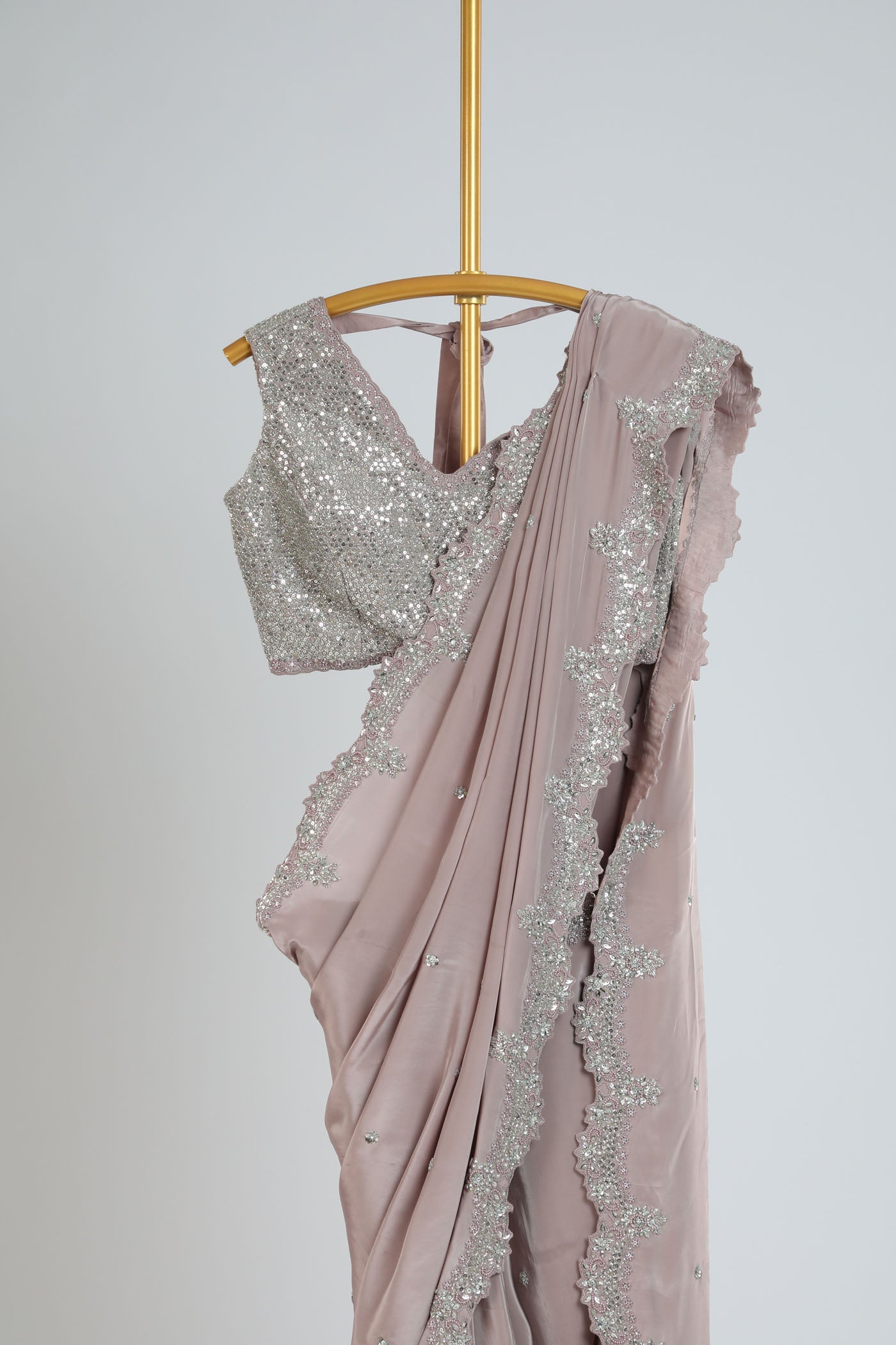 Embroidered saree with a readymade blouse