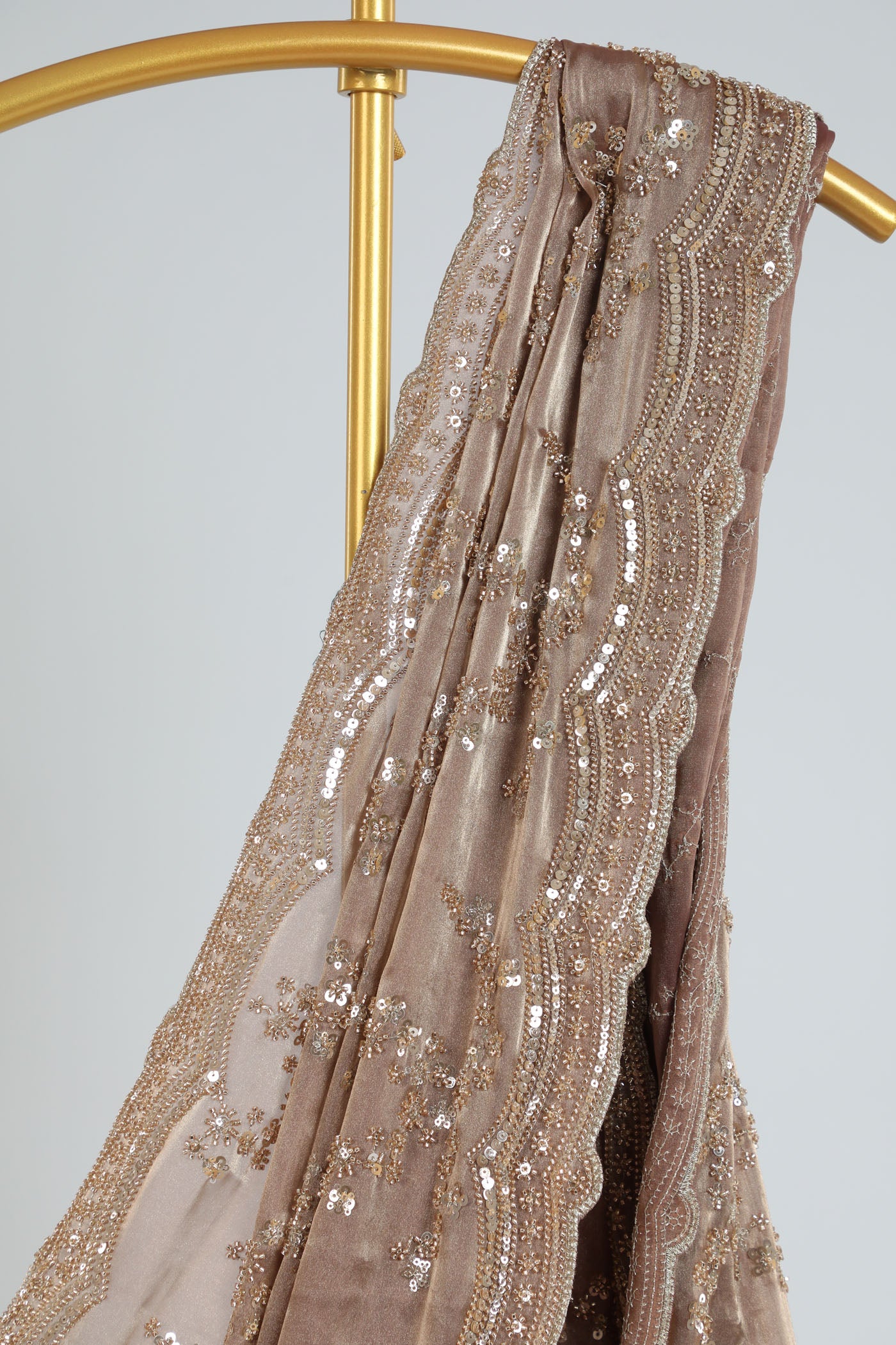 Fully embroidered saree on tissue fabric