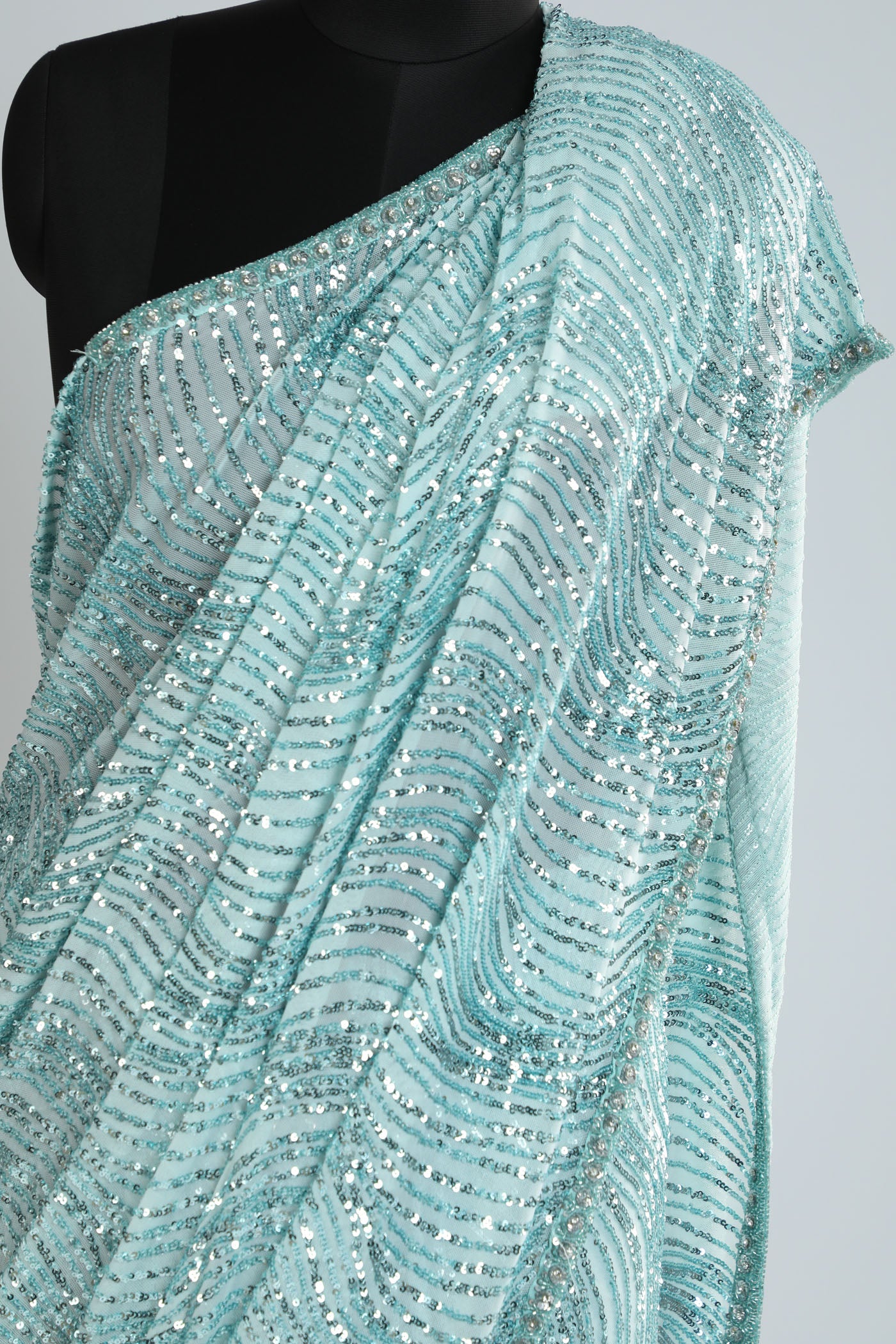 Fully embroidered saree on lycra fabric