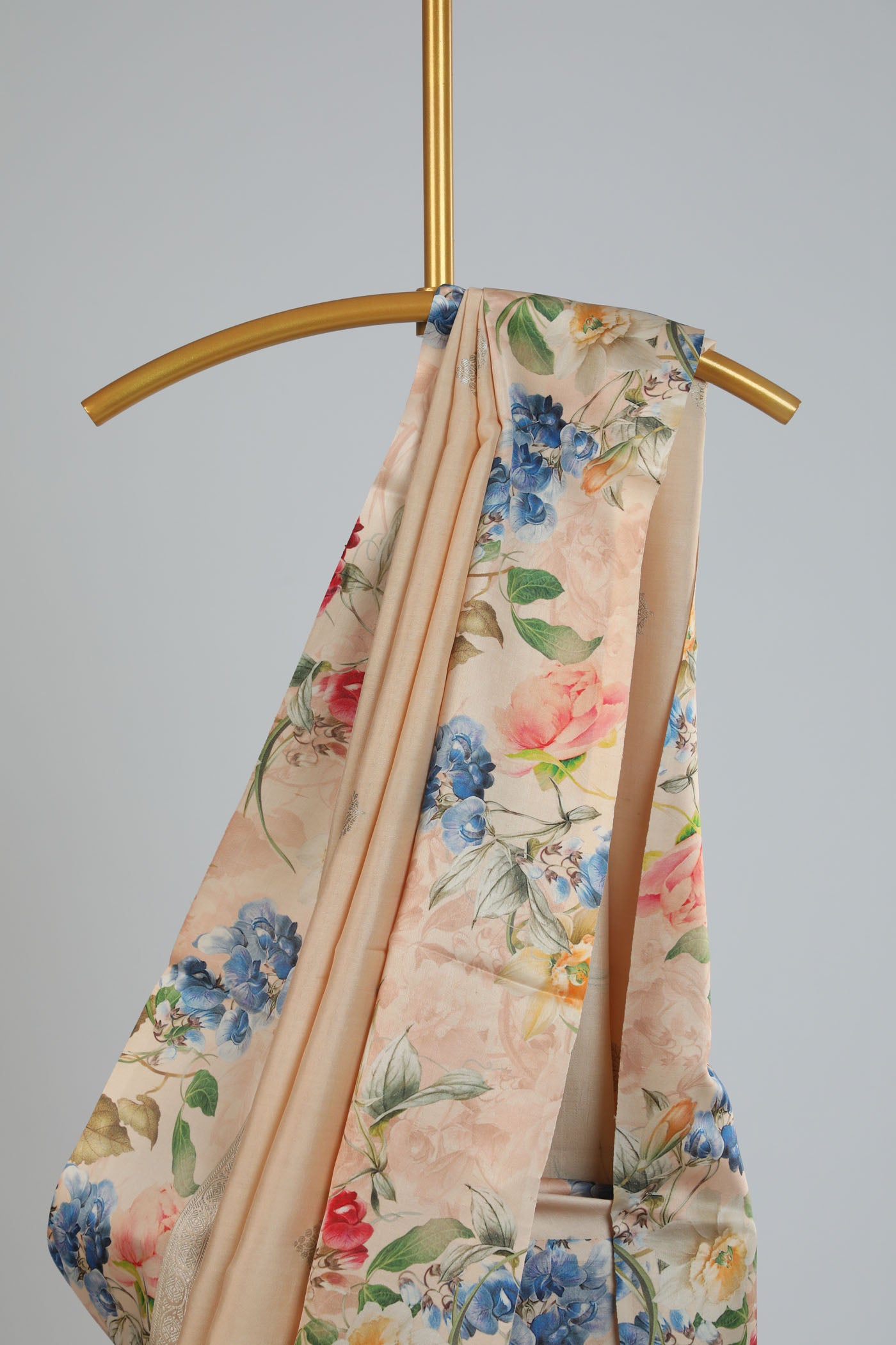 Soft silk saree with printed border ,pallu and blouse