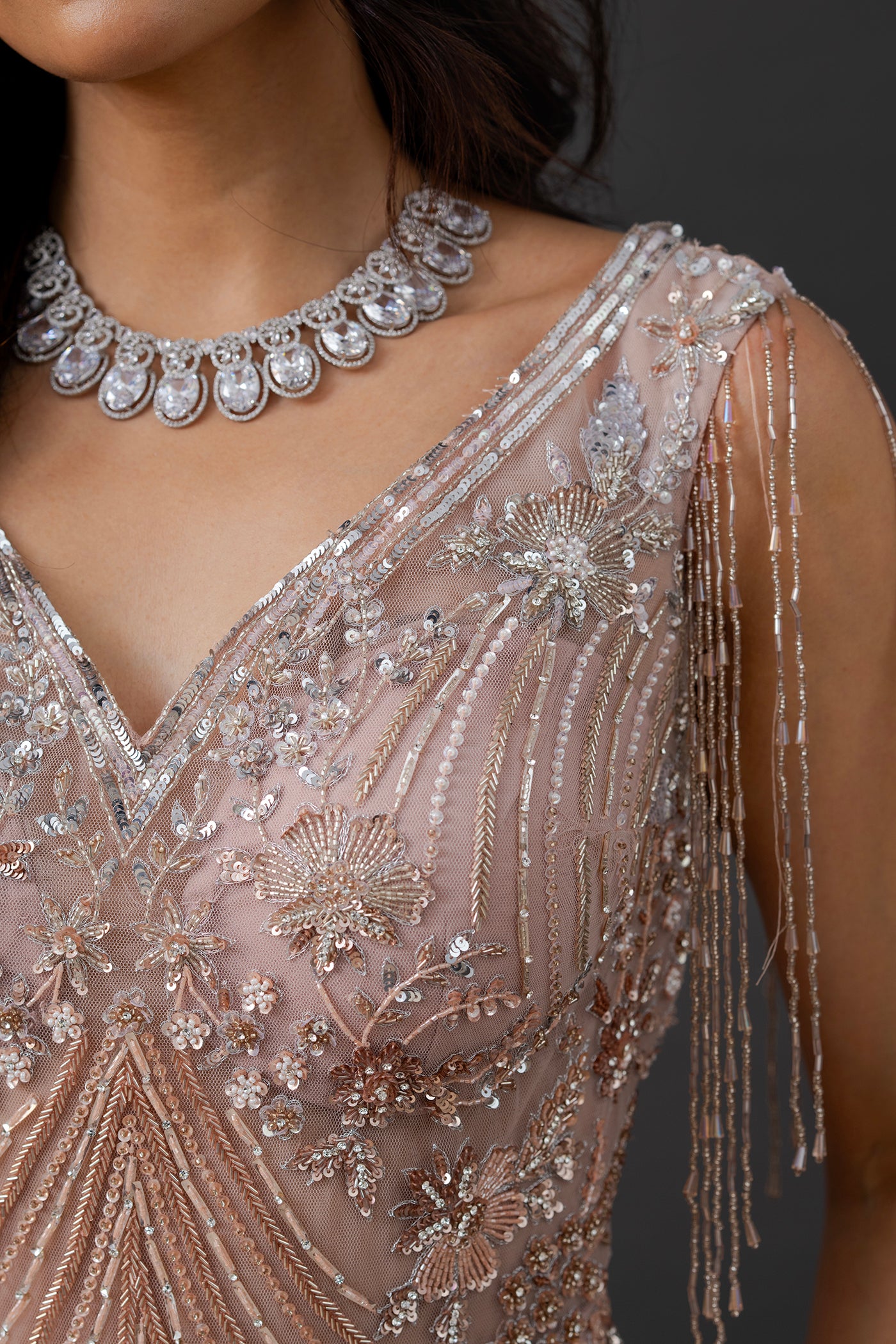 Champagne pink cocktail gown