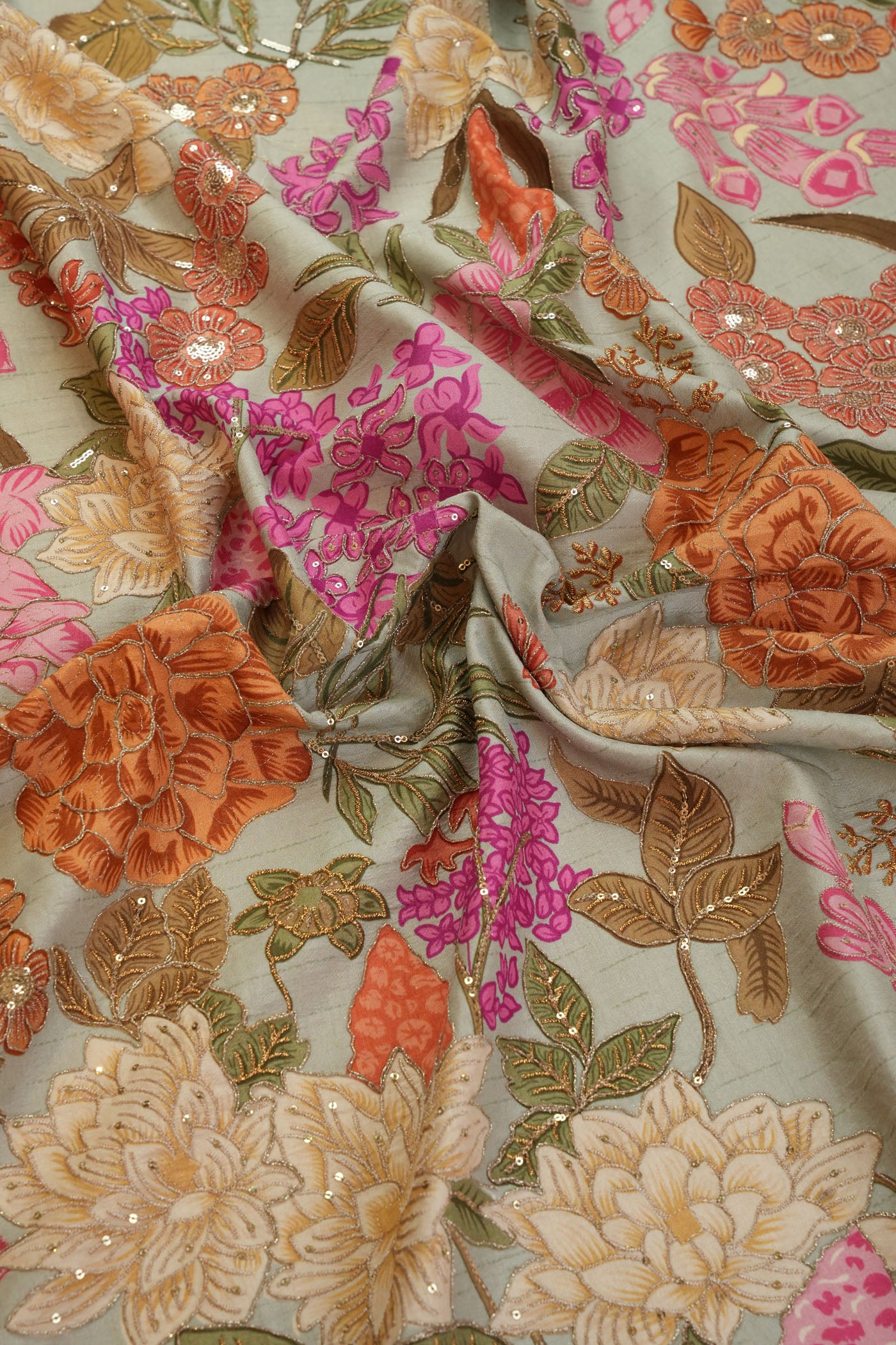 Floral Embroidered Fabric.