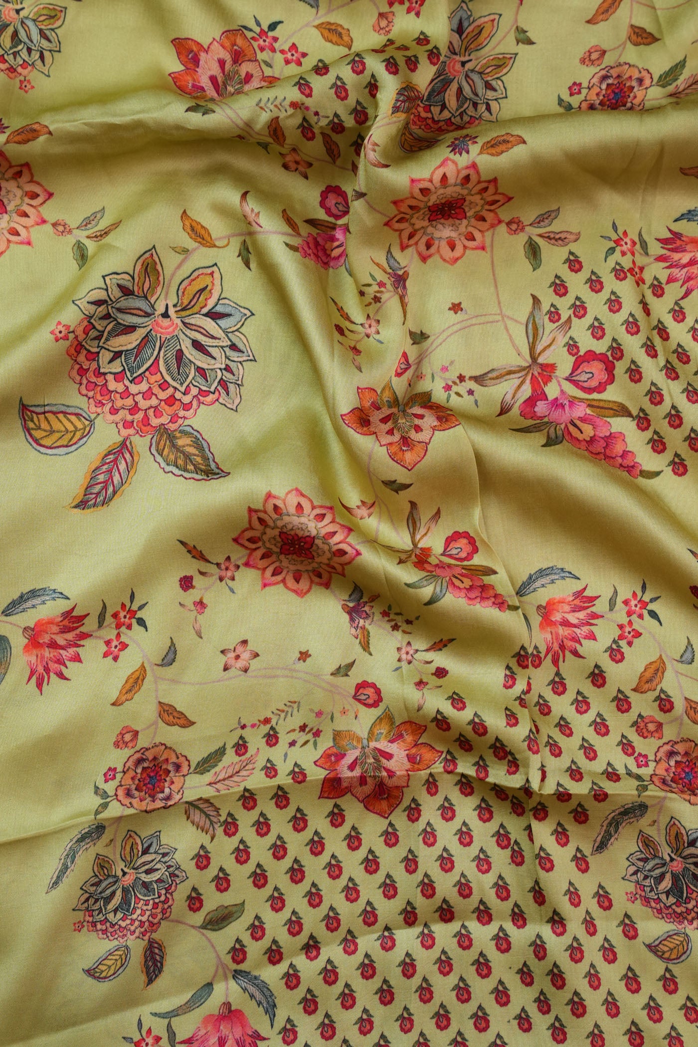 Light Green Floral Printed Fabric