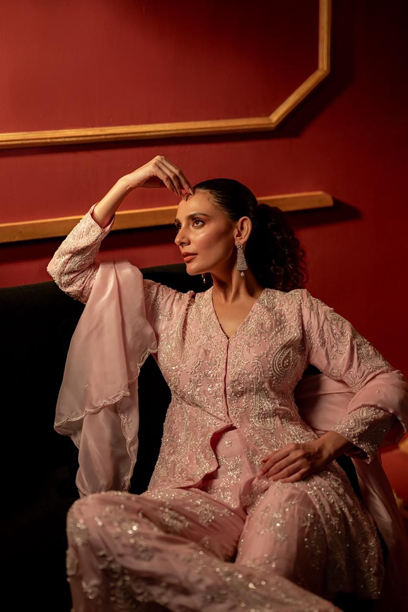 Blush Reverie Embroidered Set