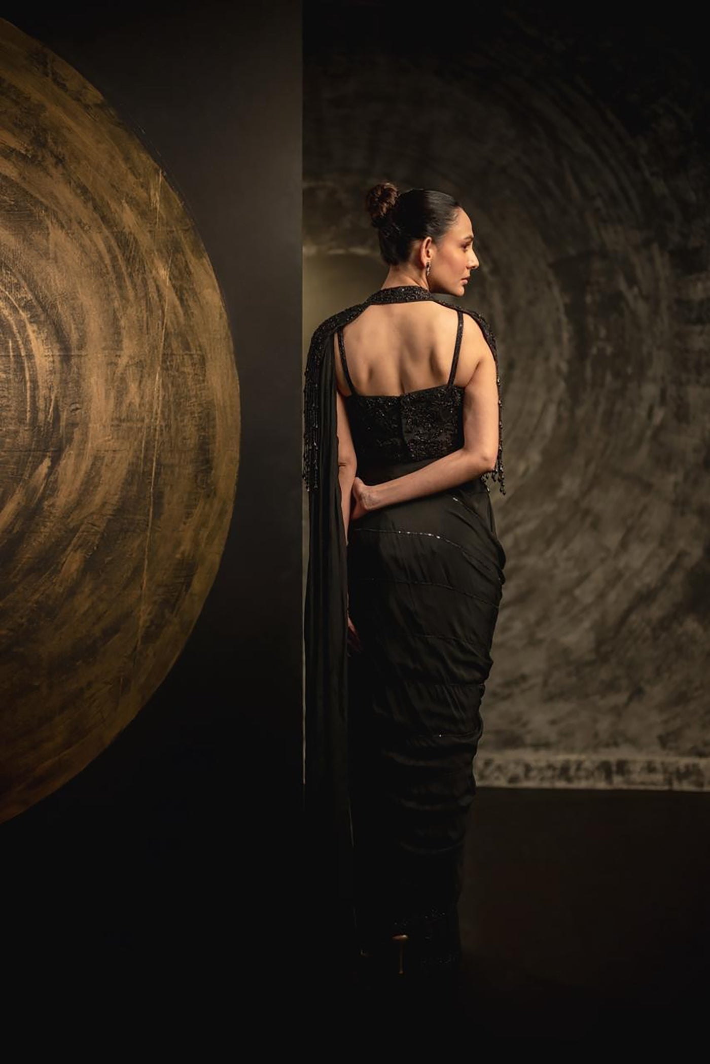 Noir Allure Drape Saree Ensemble