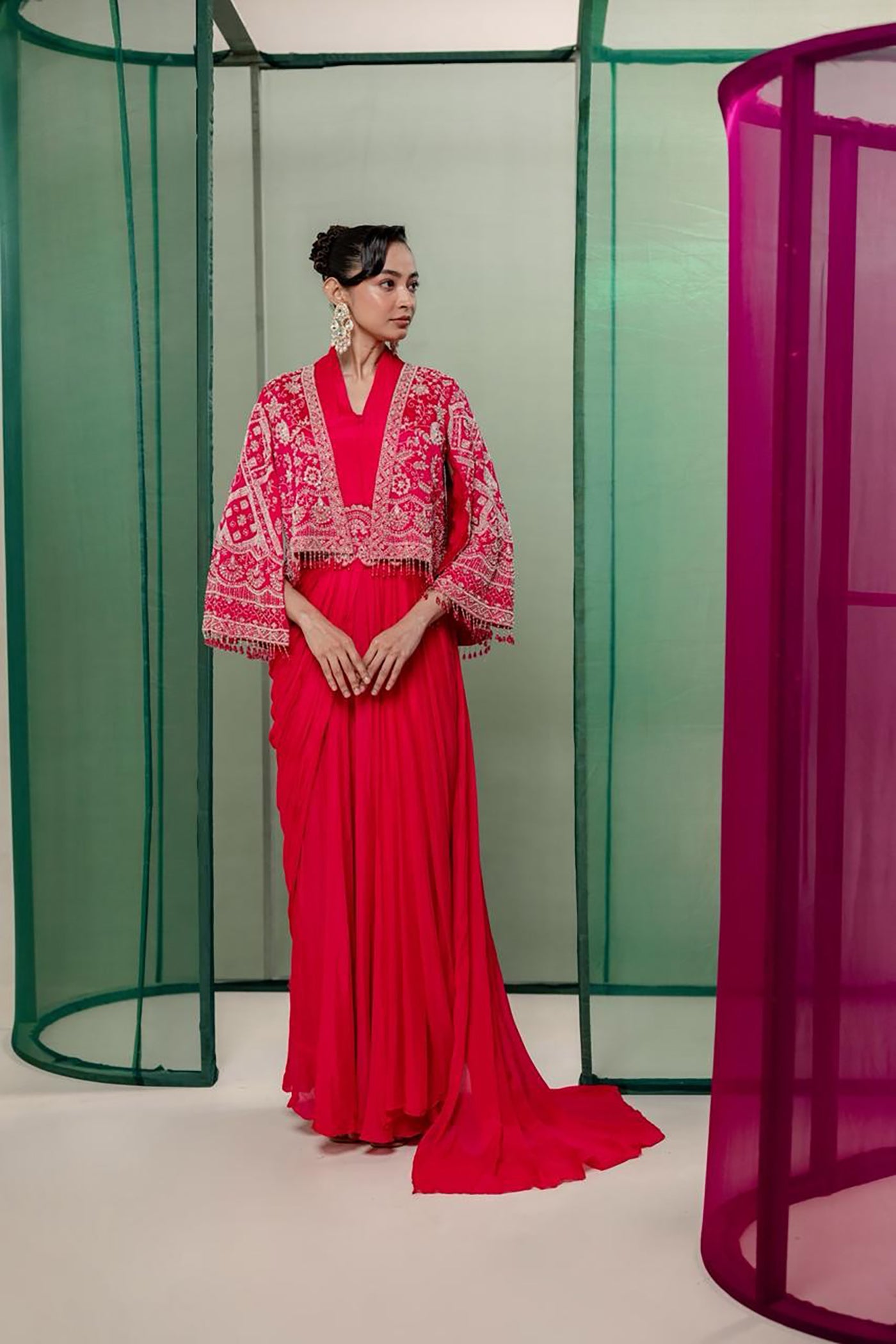 Scarlet Symphony Drape Ensemble