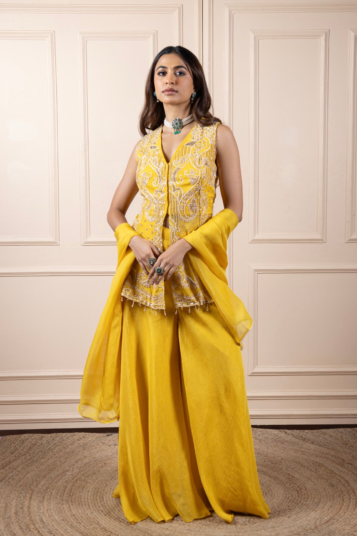 Sunlit Grace Embroidered Ensemble (RTS)