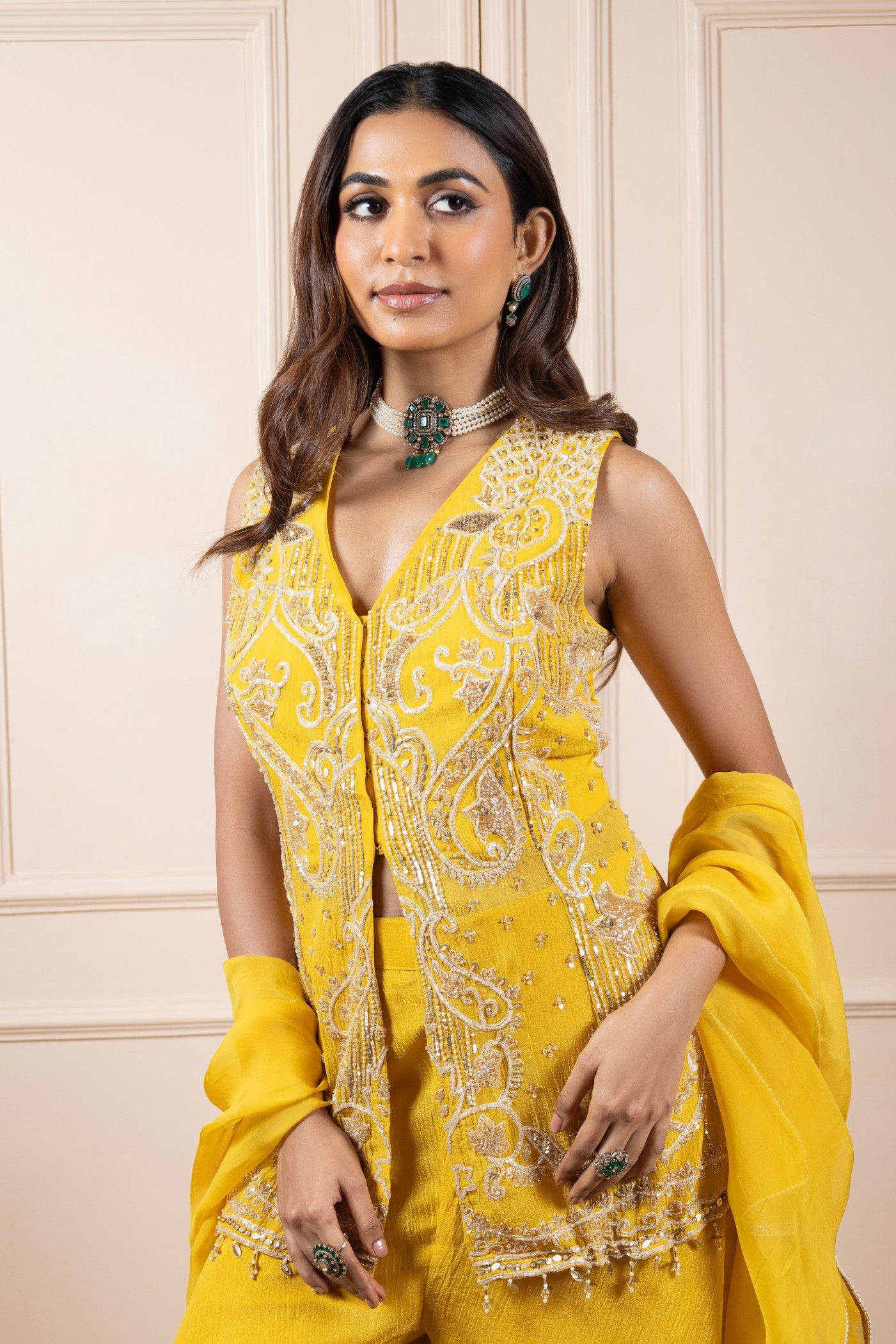 Sunlit Grace Embroidered Ensemble