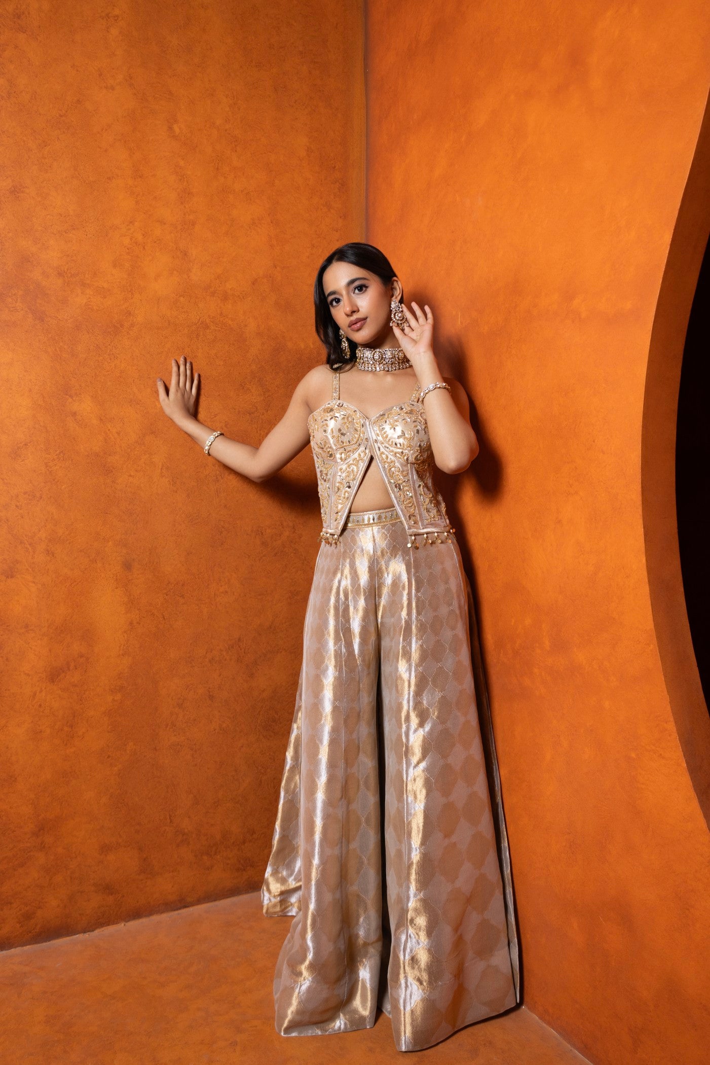 Golden Éclat Corset Ensemble