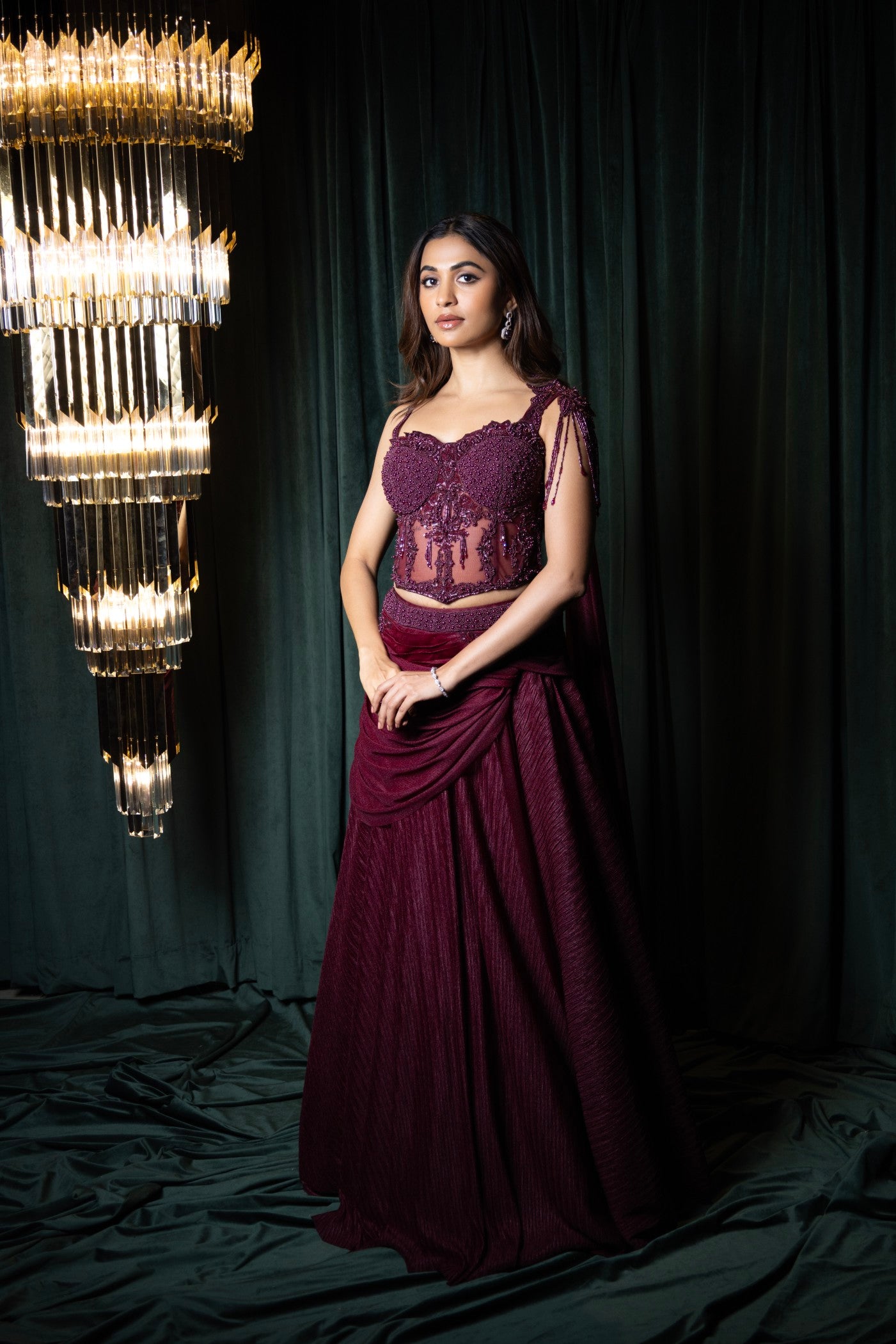 Crimson Majesty Embellished Lehenga Set (RTS)