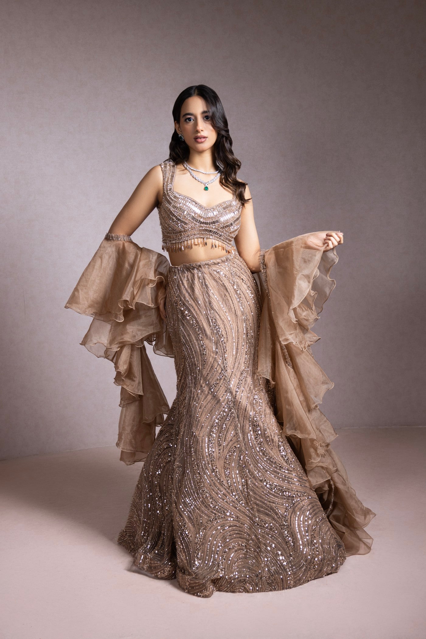 Golden Mirage Sequin Embellished Lehenga (RTS)