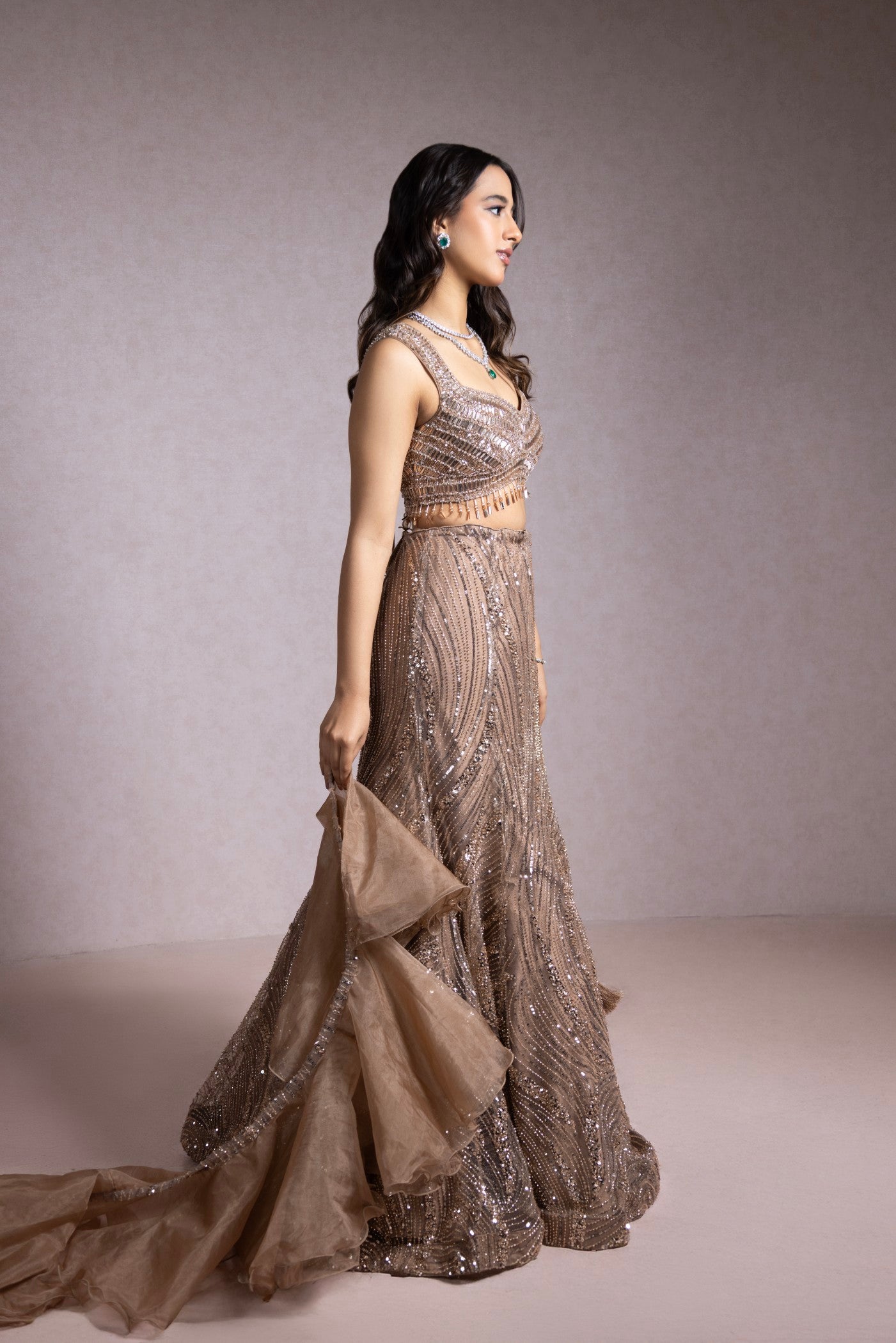 Golden Mirage Sequin Embellished Lehenga