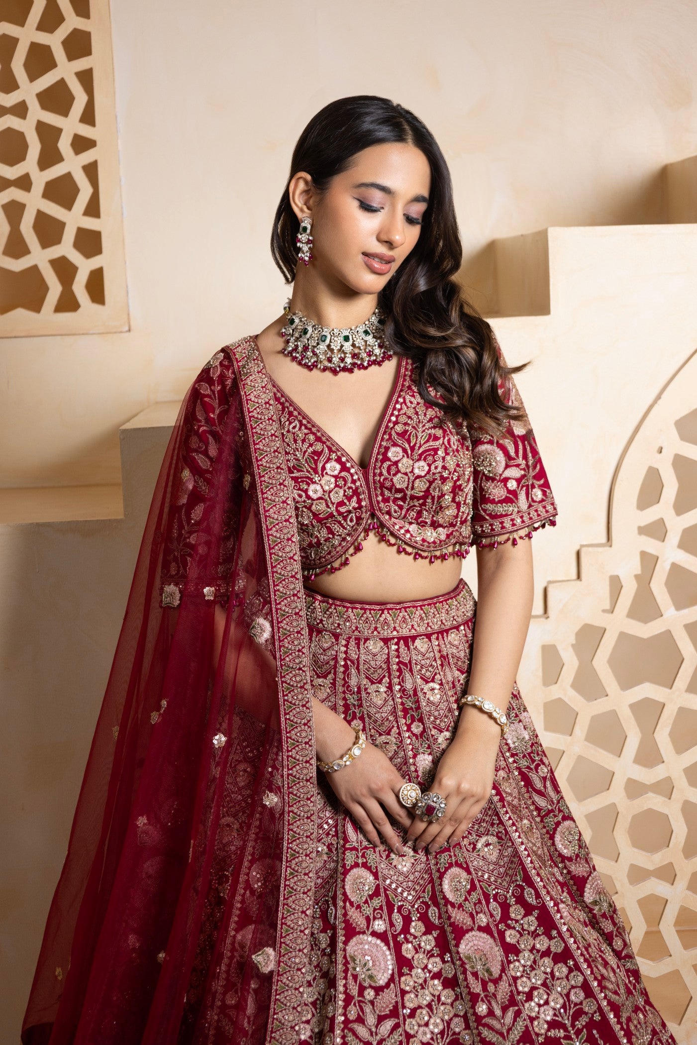 The Maharani Scarlet Bridal Lehenga Set (RTS)