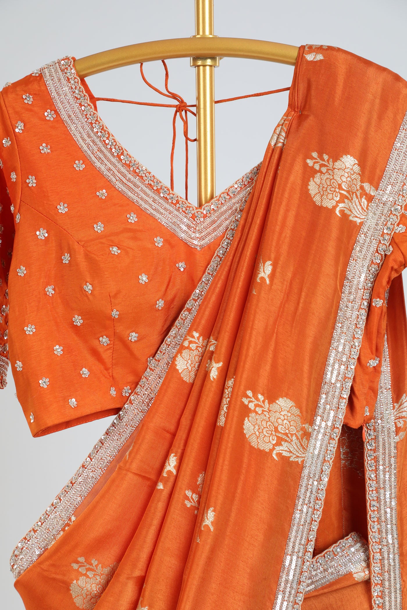 Banarasi Crape silk saree with readymade blouse