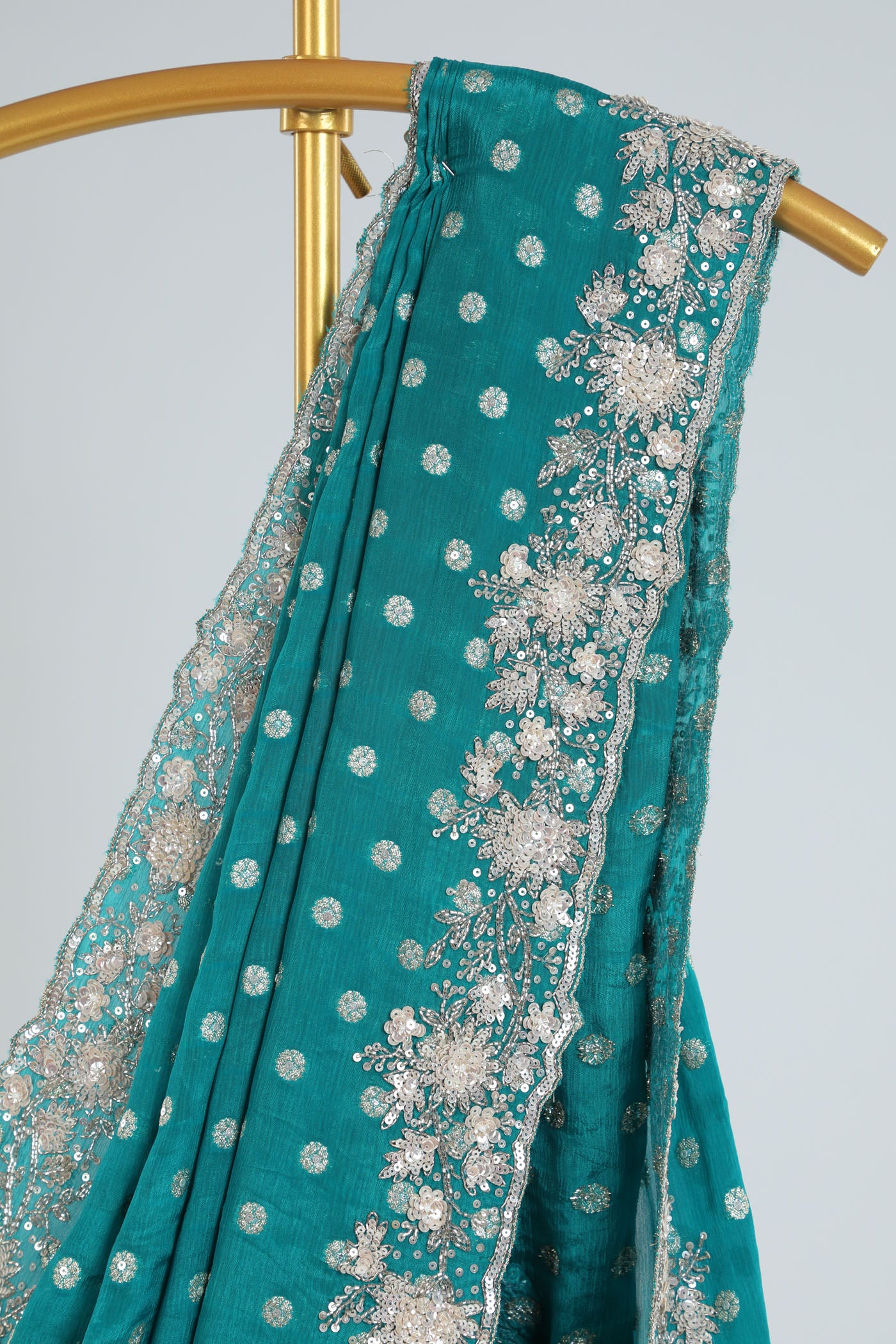 Banarsi chinnon Crape saree with embroidery