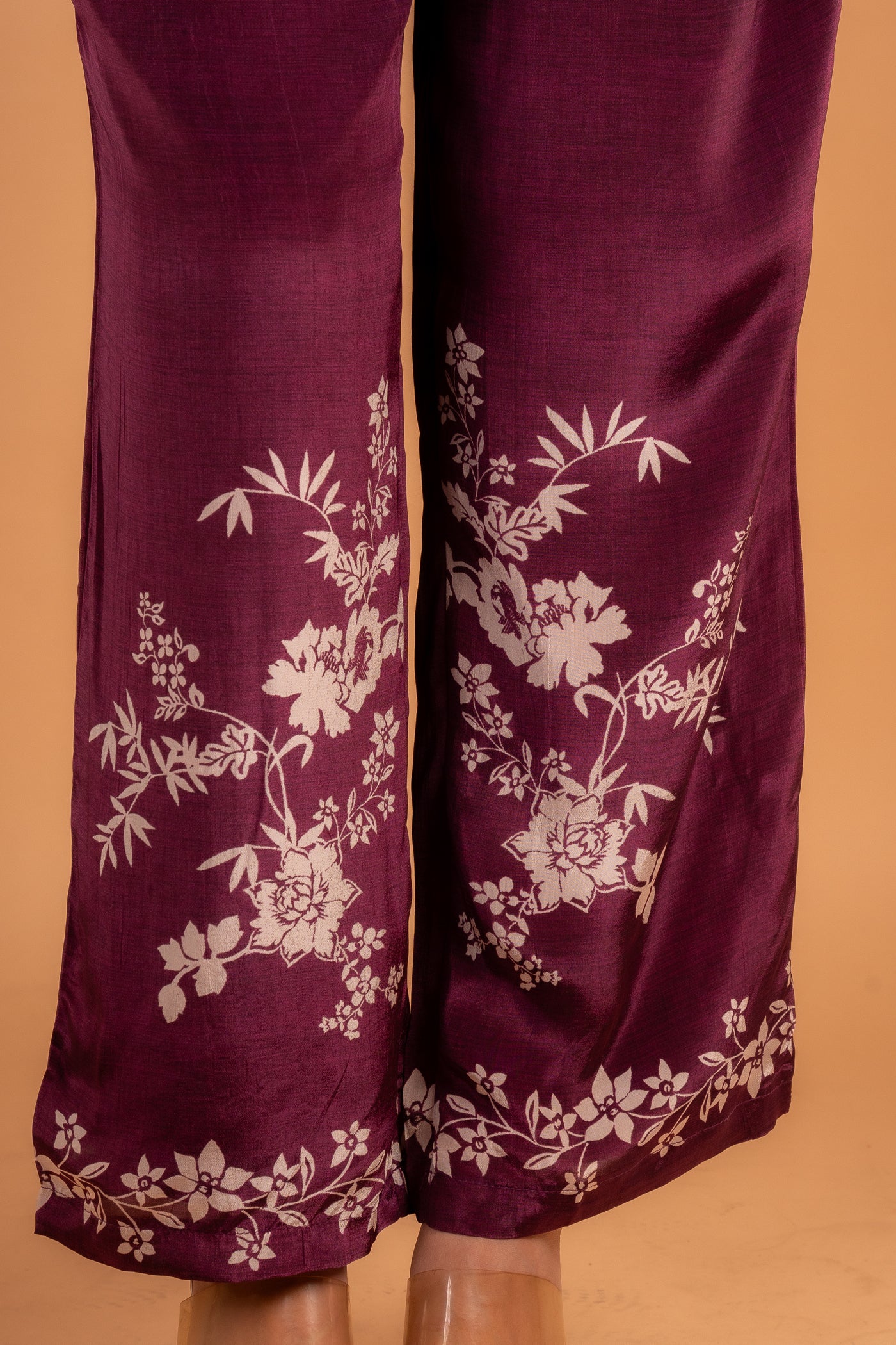 Elegant Magenta Floral Embroidered Co-ord set