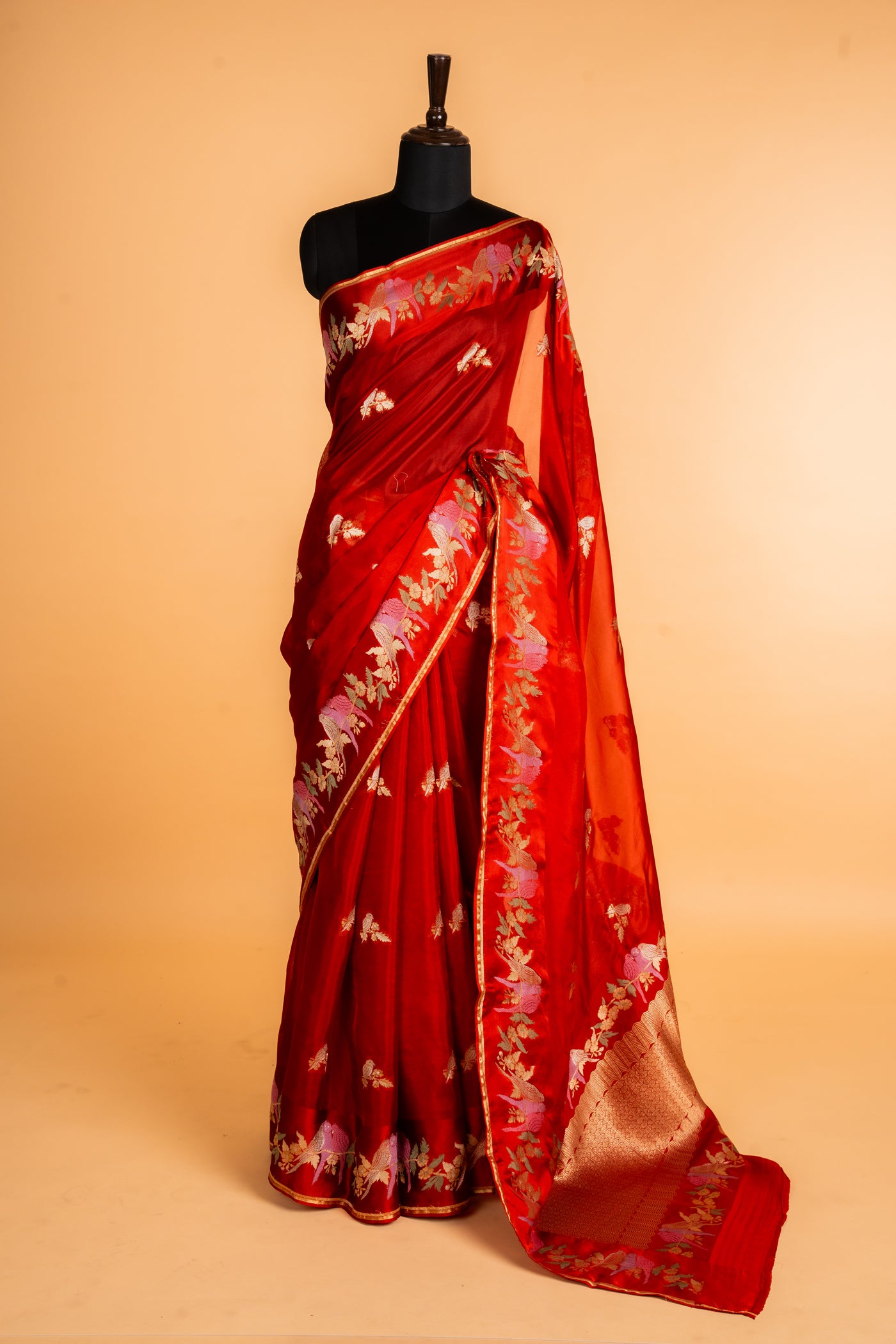 Maroon Shikargah Kora Silk Saree
(RTS)