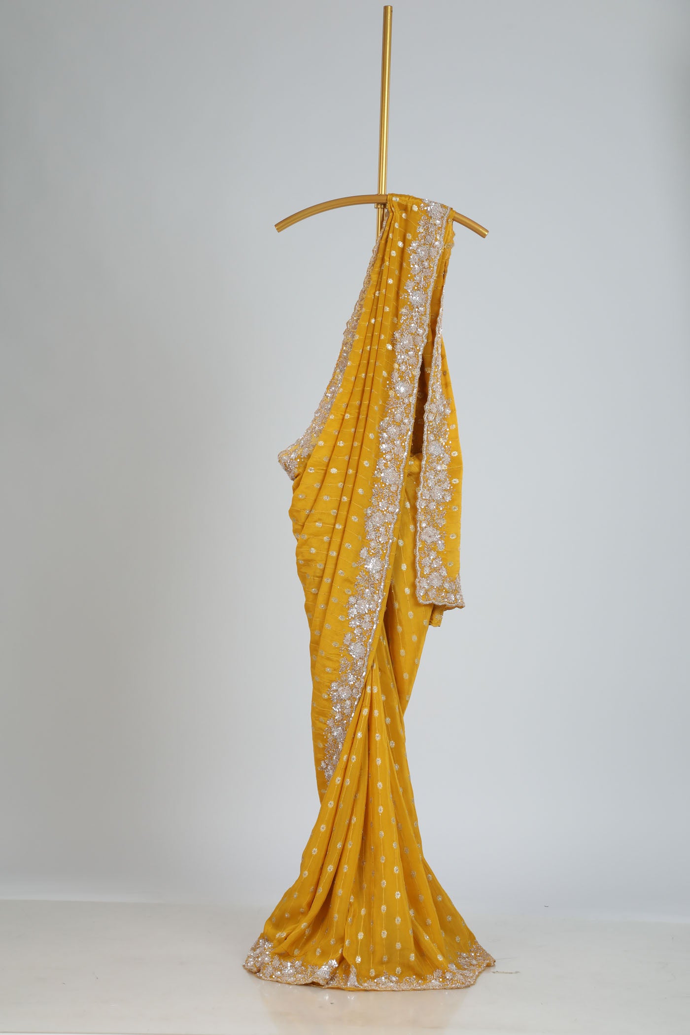 Banarsi chinnon Crape saree with embroidery