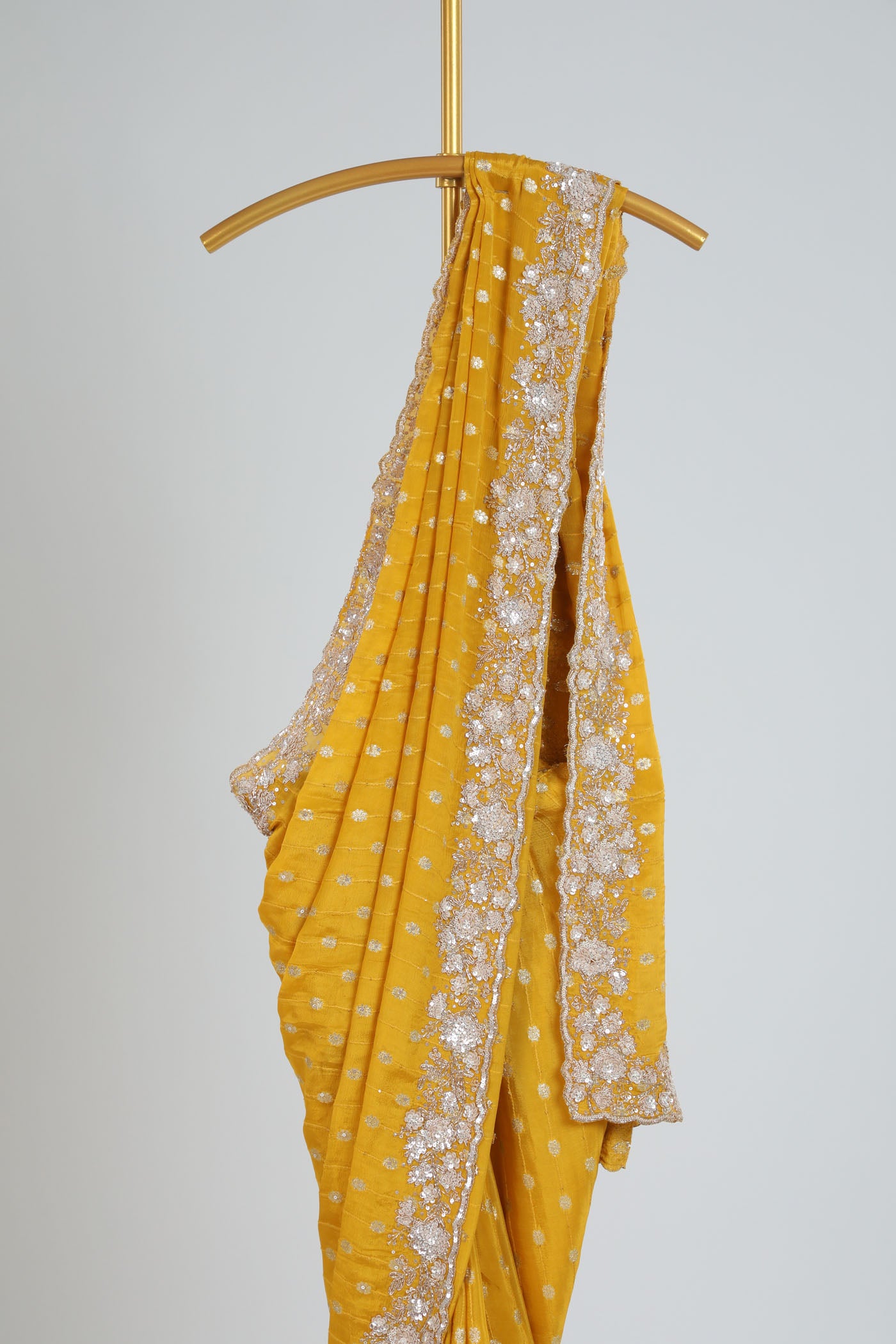 Banarsi chinnon Crape saree with embroidery