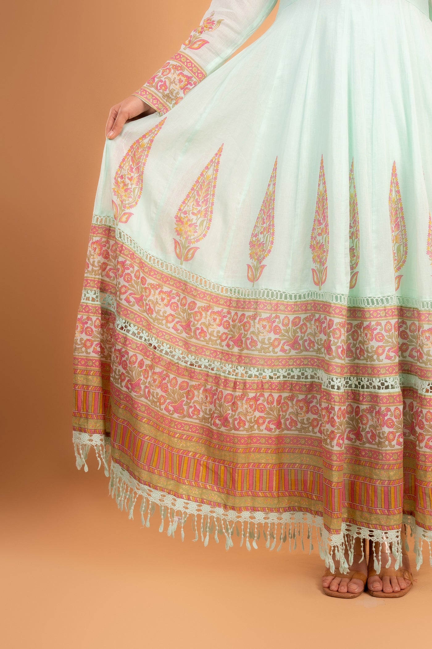 Sky Blue Embroidered Anarkali set