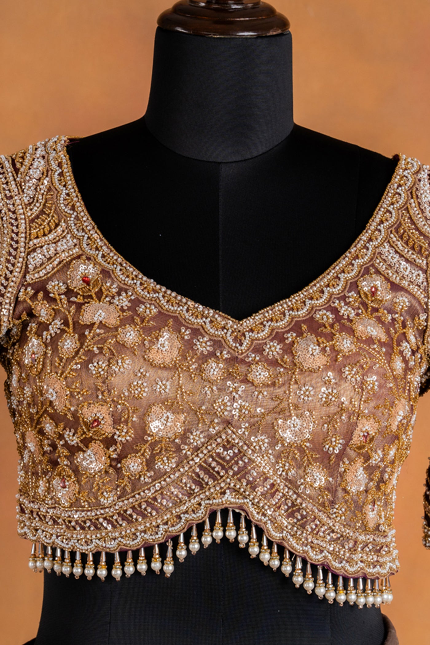 Taupe Organza tissue Saree with Readymade Blouse

 (RTS)