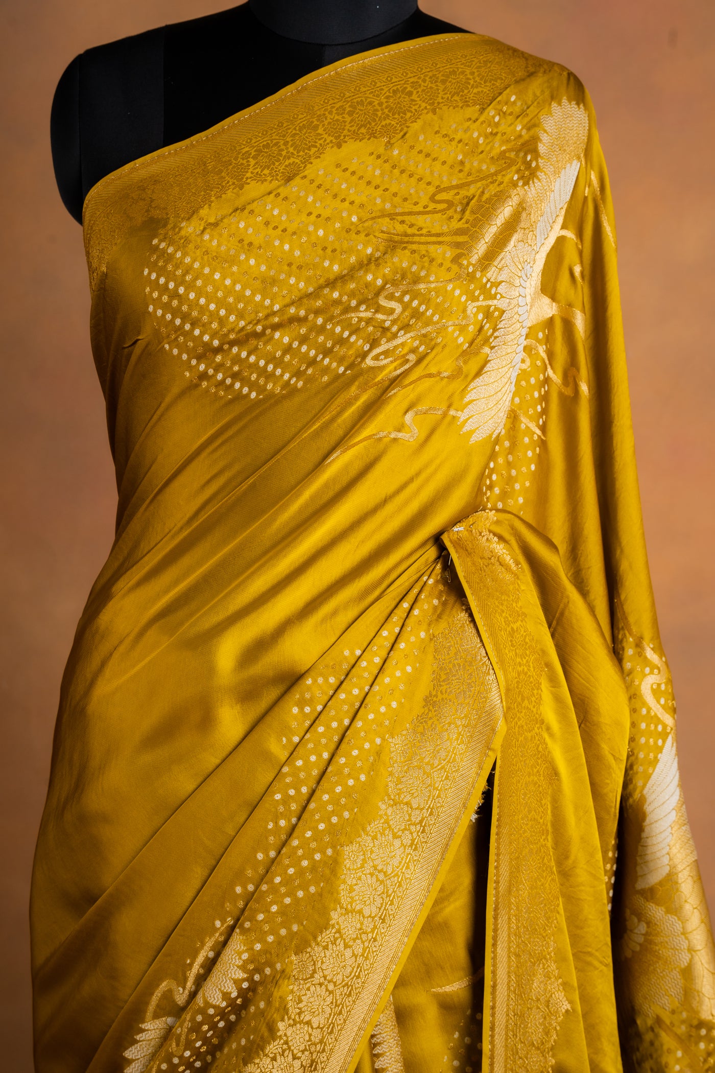 Lime Green Mashru Silk Saree (RTS)