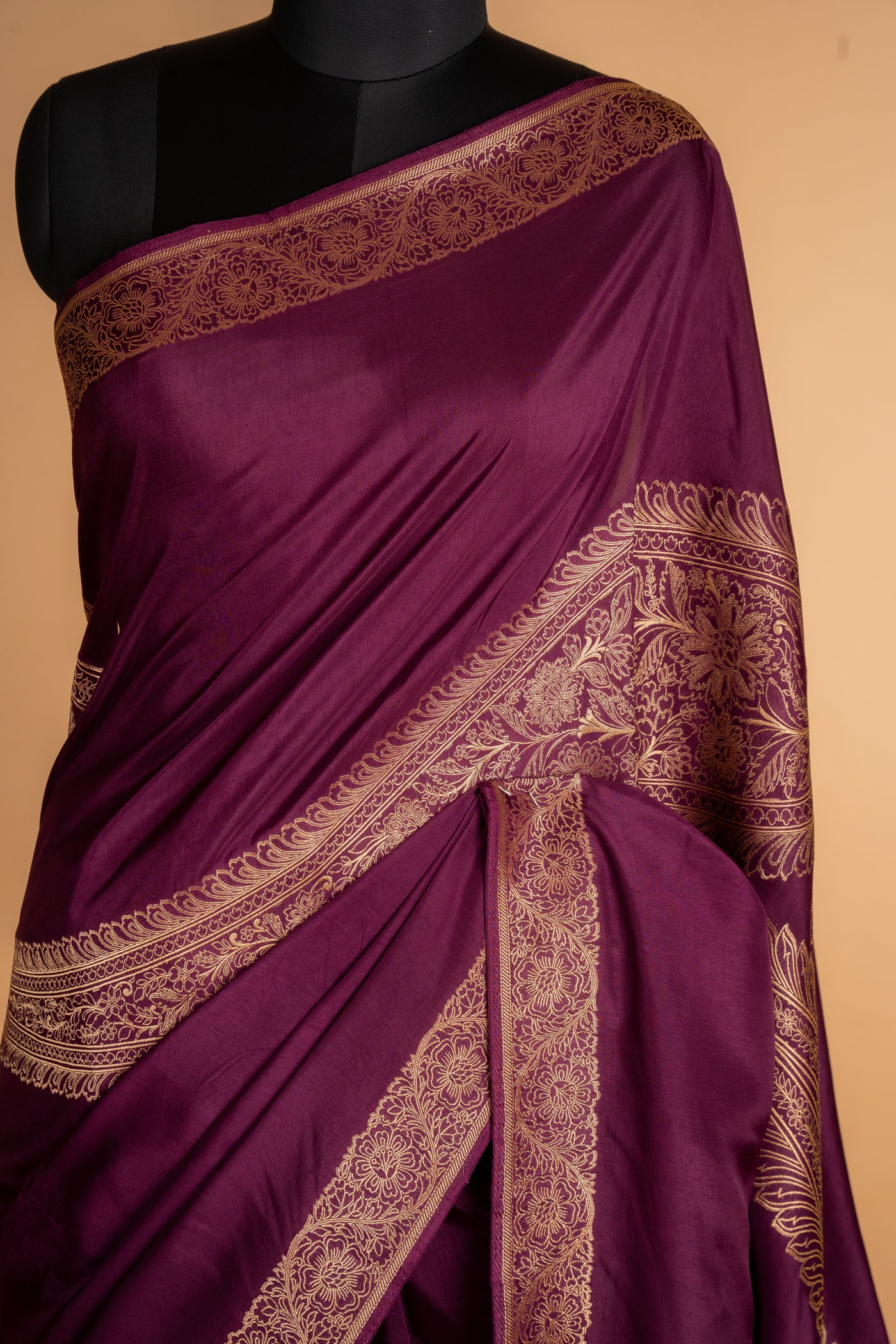 Royal Purple Upada Silk Banarasi Saree  (RTS)