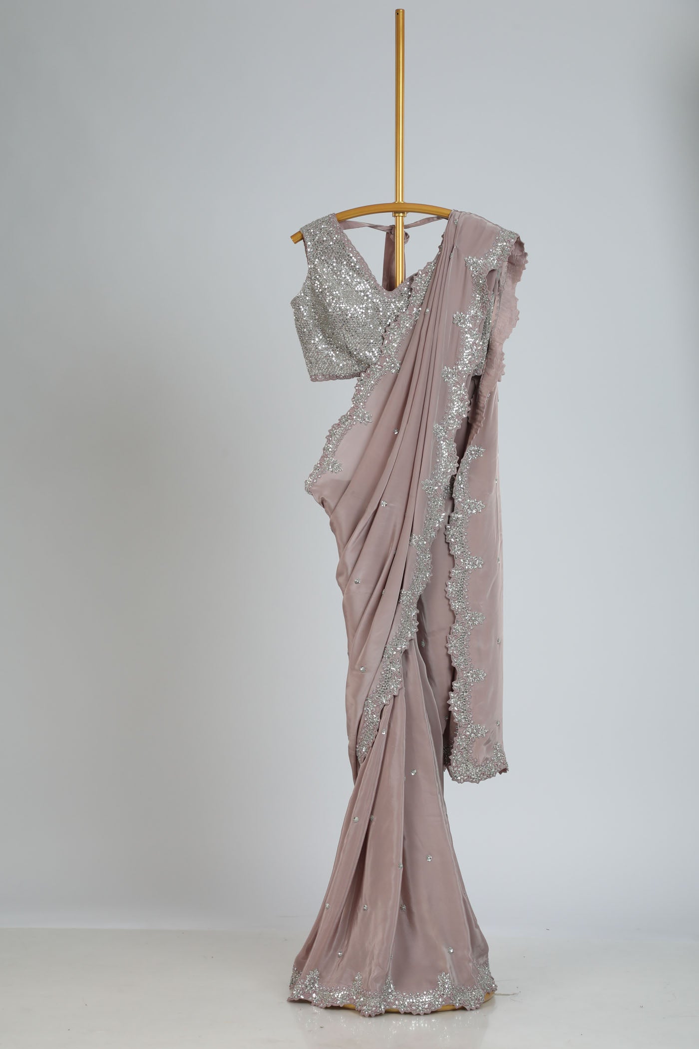 Embroidered saree with a readymade blouse