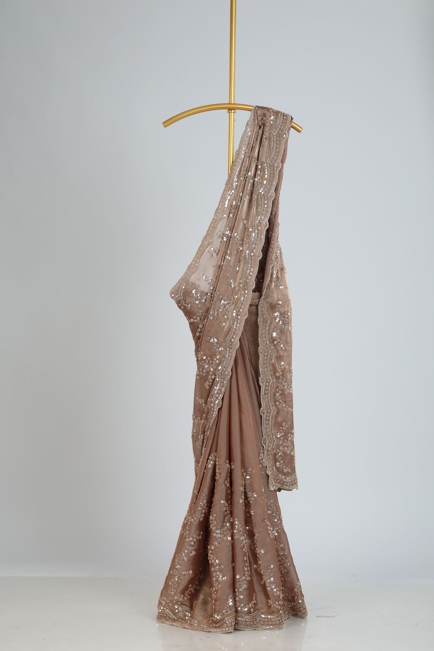 Fully embroidered saree on tissue fabric
