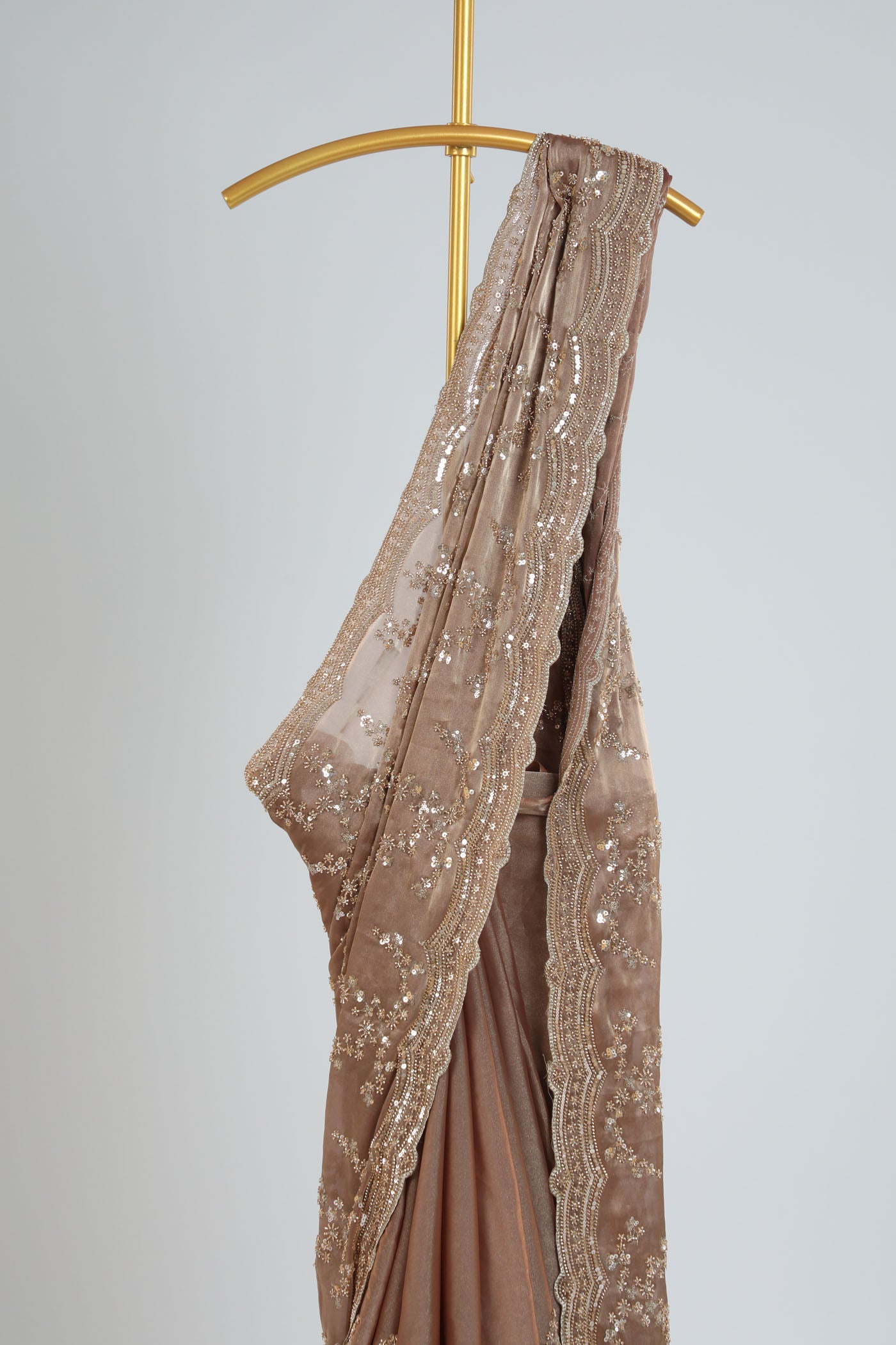 Fully embroidered saree on tissue fabric