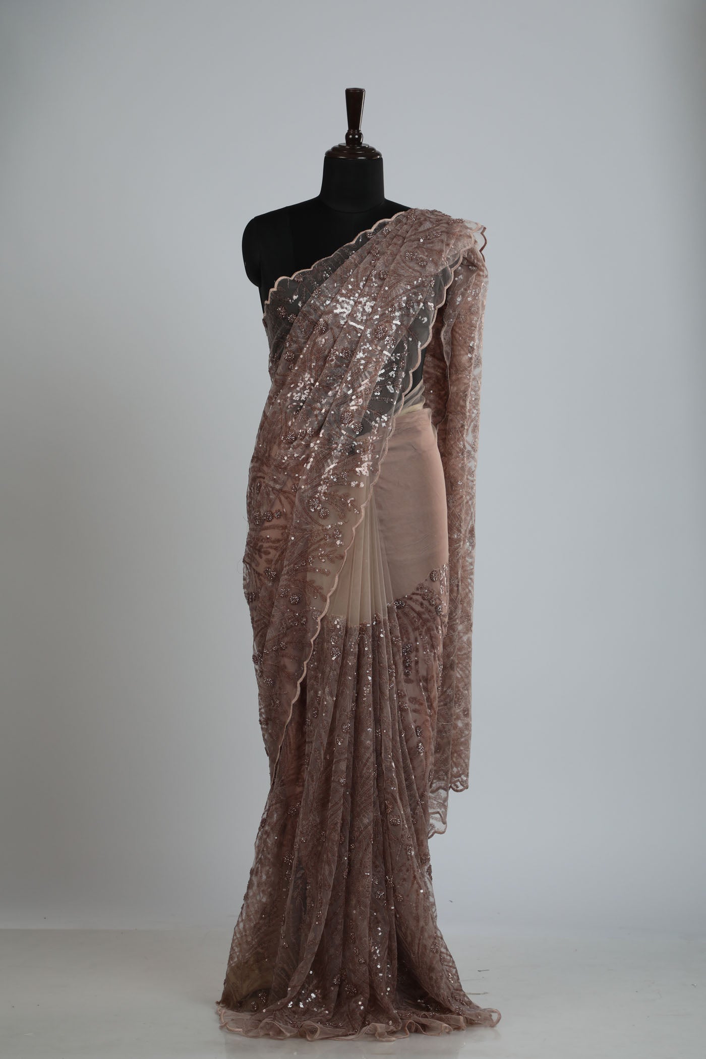 Fully embridered saree on net.