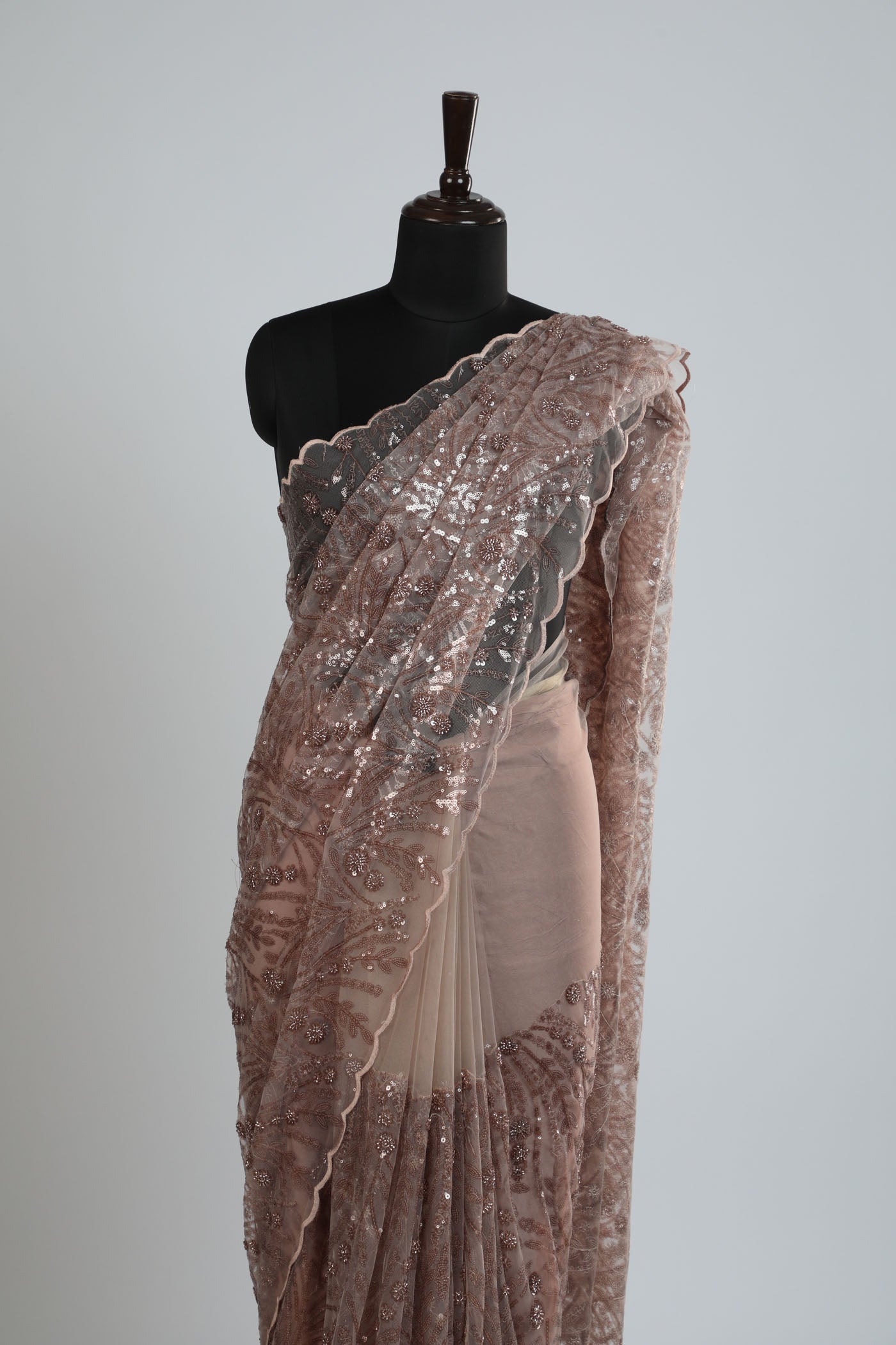 Fully embridered saree on net.