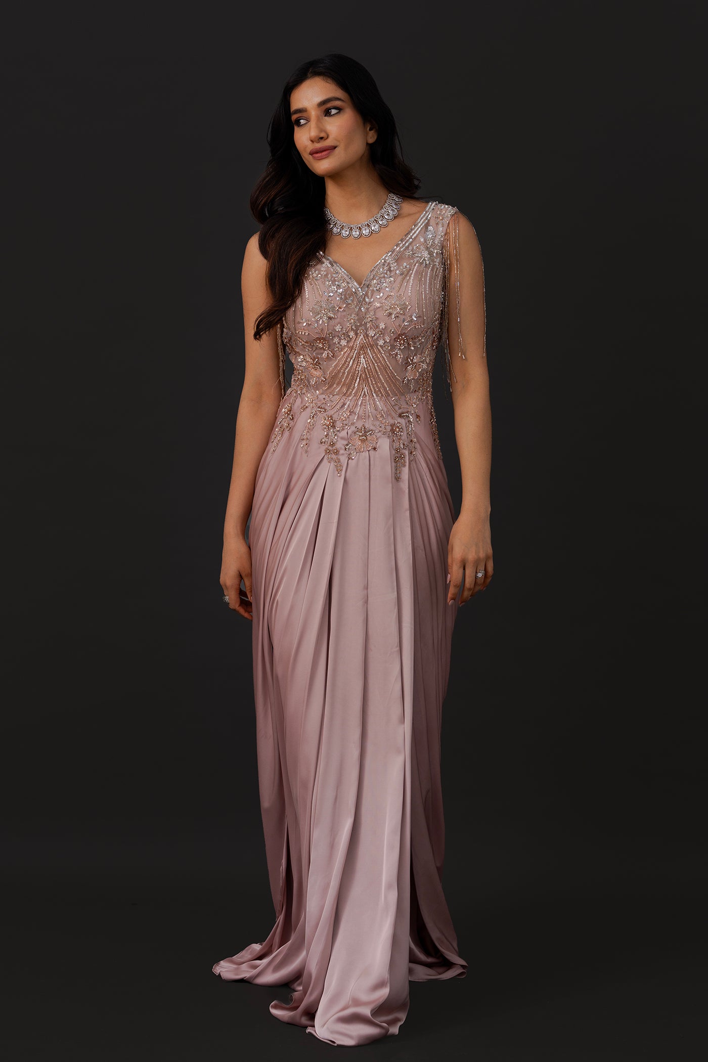 Champagne pink cocktail gown