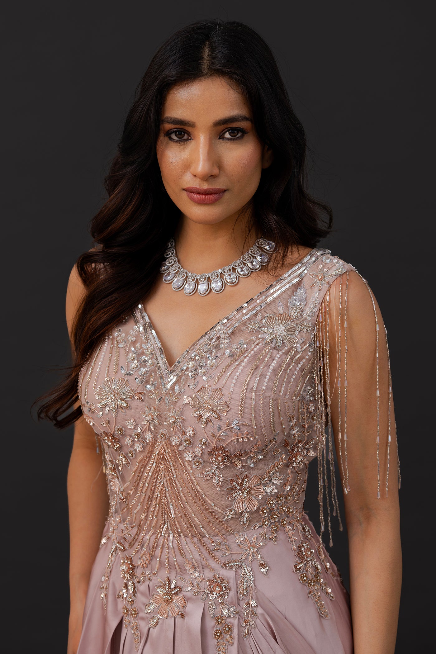 Champagne pink cocktail gown