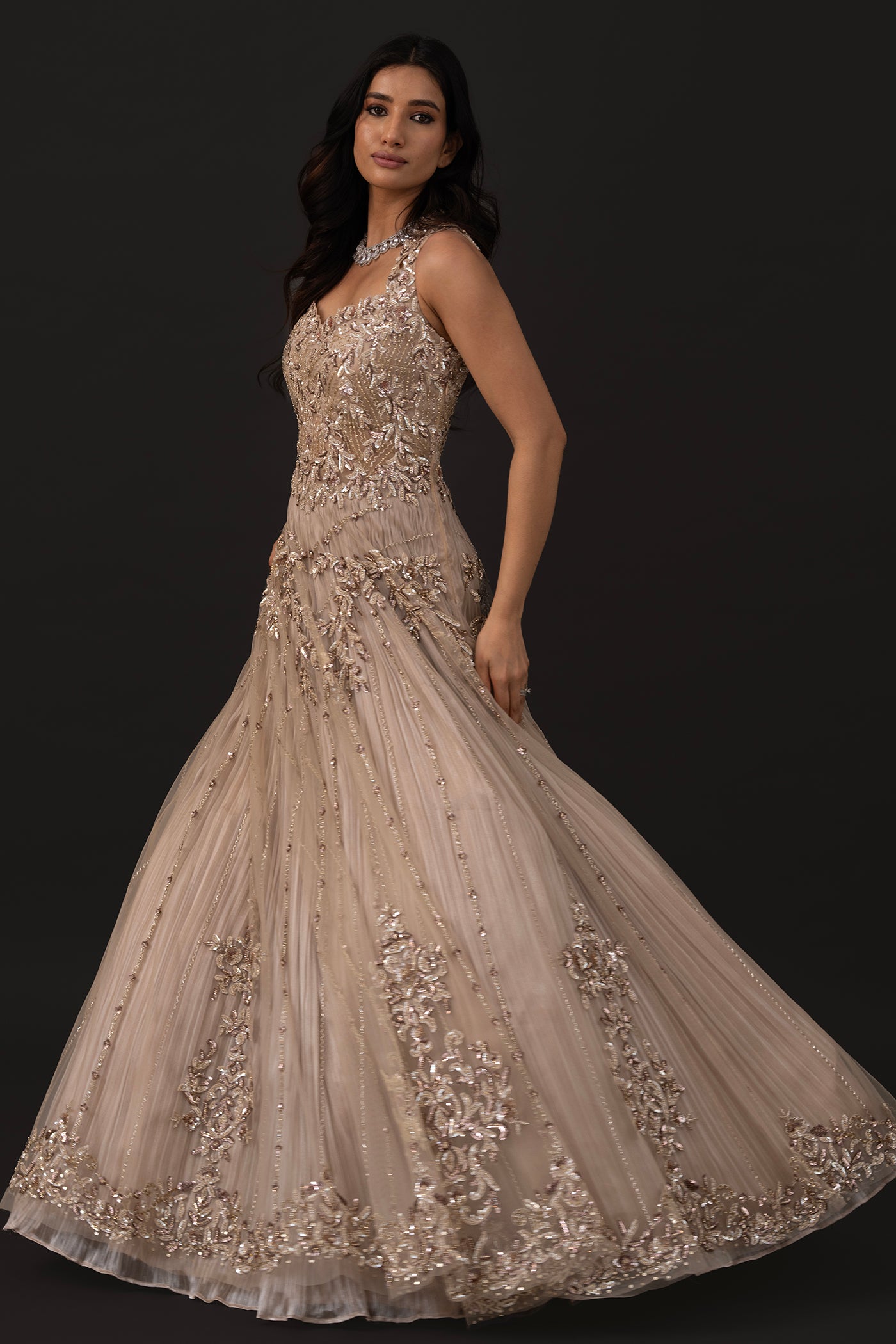 Gold cocktail gown (RTS)