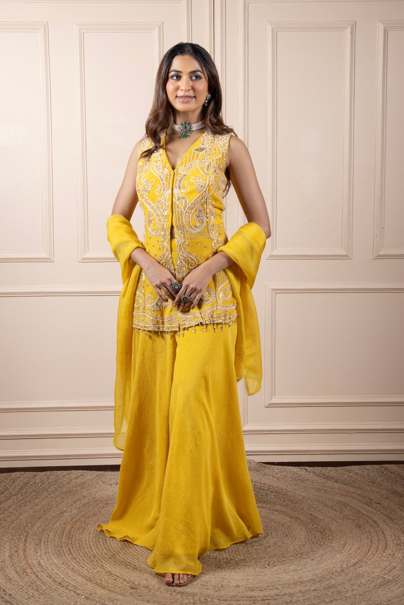 Sunlit Grace Embroidered Ensemble