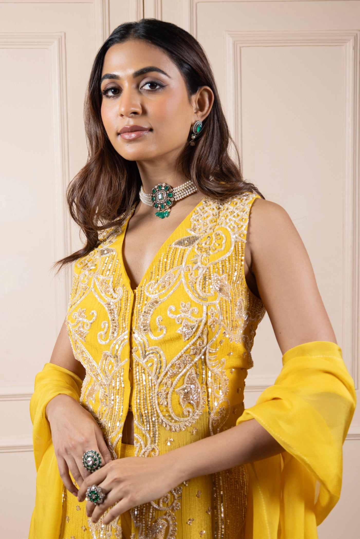 Sunlit Grace Embroidered Ensemble