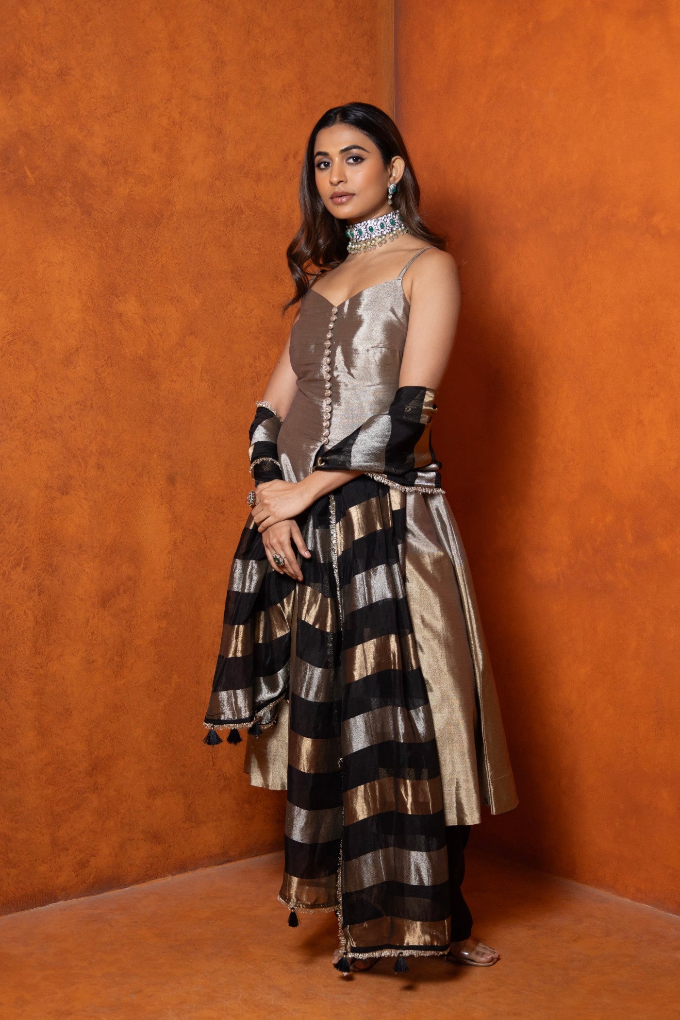 Noir Luxe Metallic Ensemble