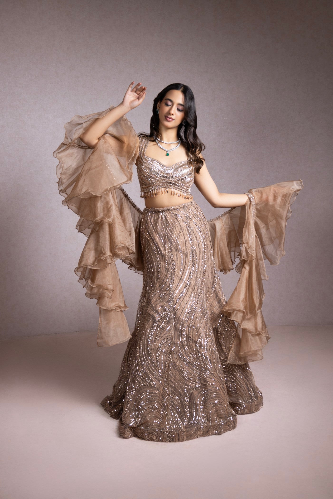 Golden Mirage Sequin Embellished Lehenga