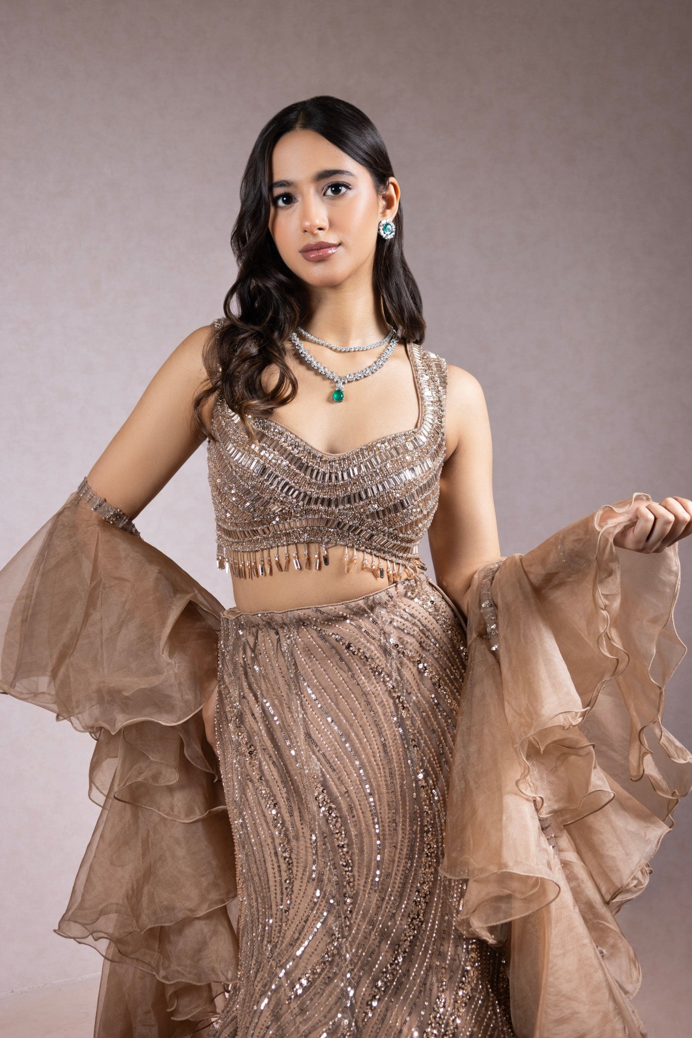 Golden Mirage Sequin Embellished Lehenga