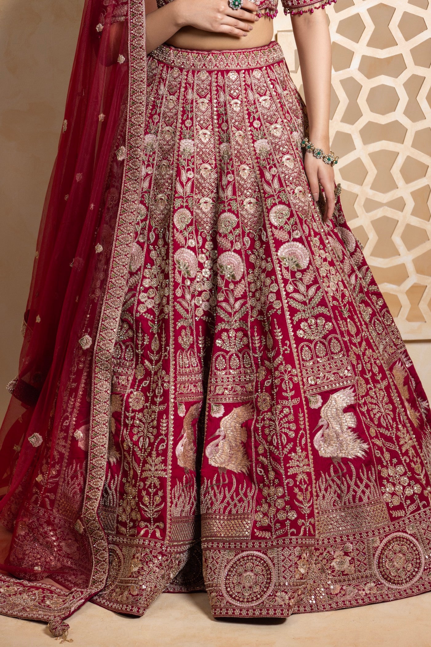 The Maharani Scarlet Bridal Lehenga Set (RTS)