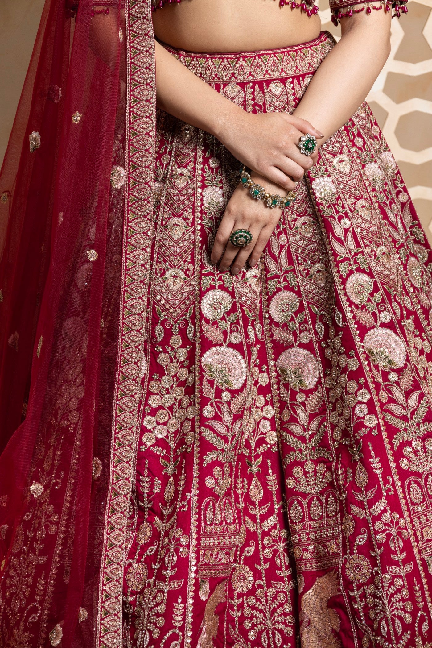 The Maharani Scarlet Bridal Lehenga Set (RTS)