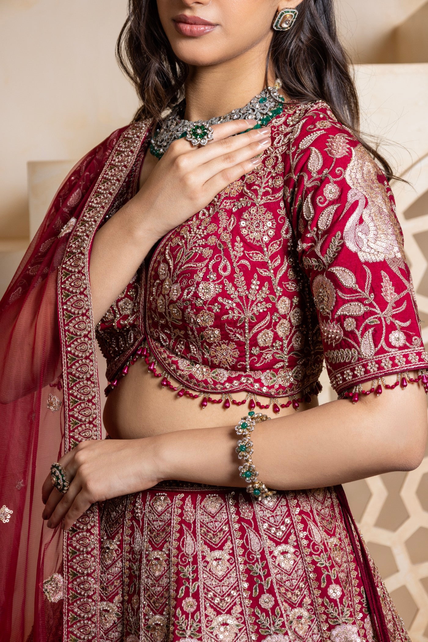 The Maharani Scarlet Bridal Lehenga Set (RTS)
