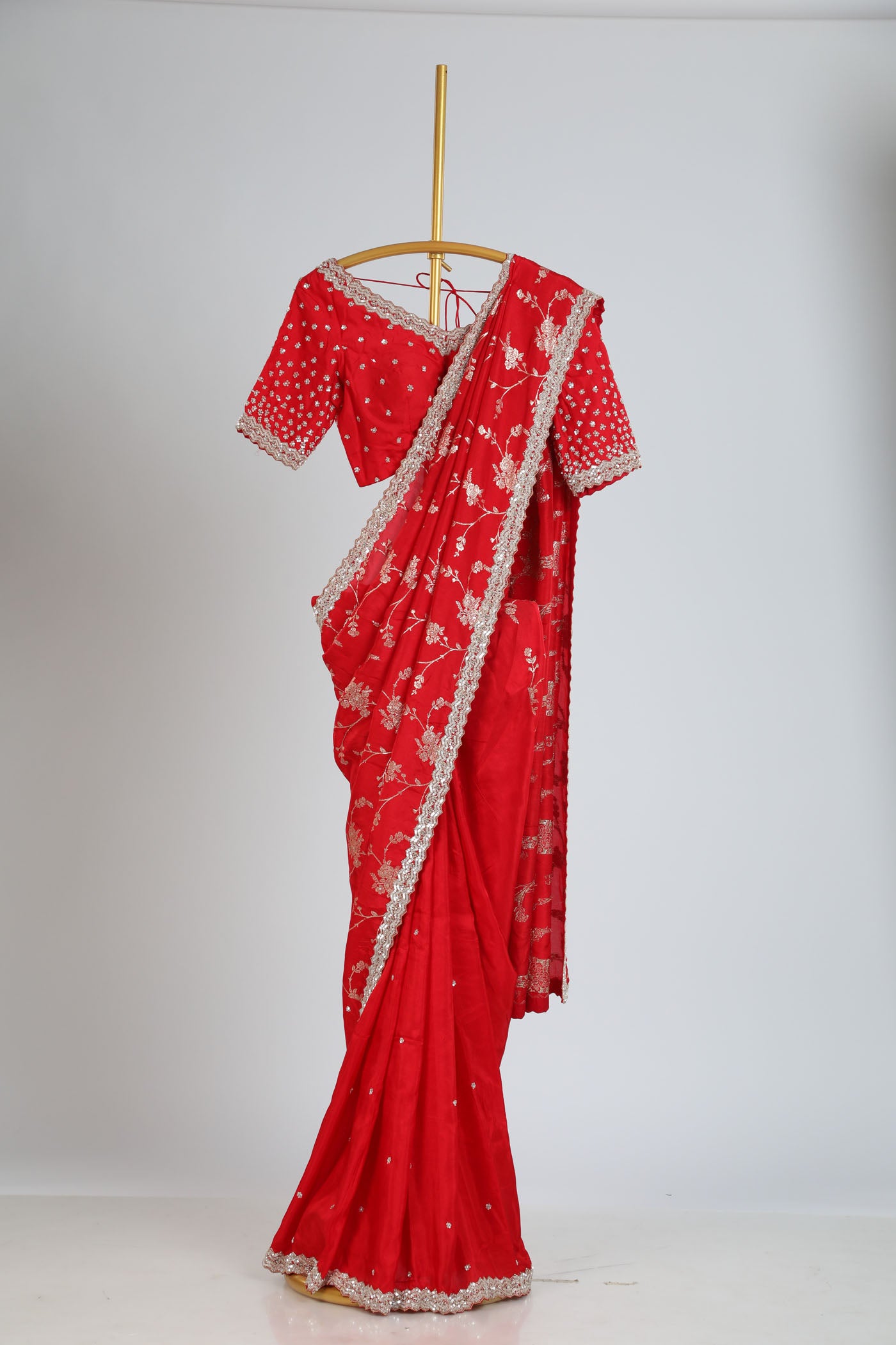 Banarasi munga silk saree with readymade blouse