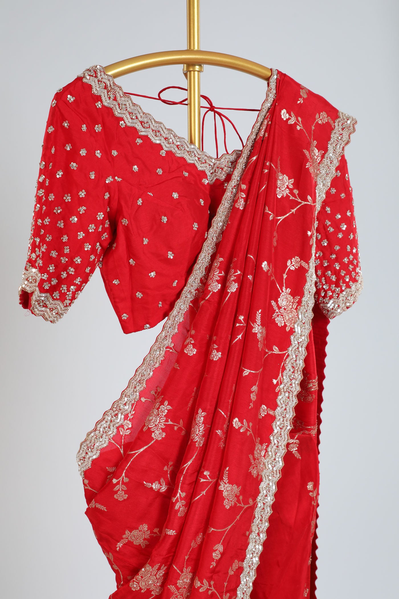 Banarasi munga silk saree with readymade blouse