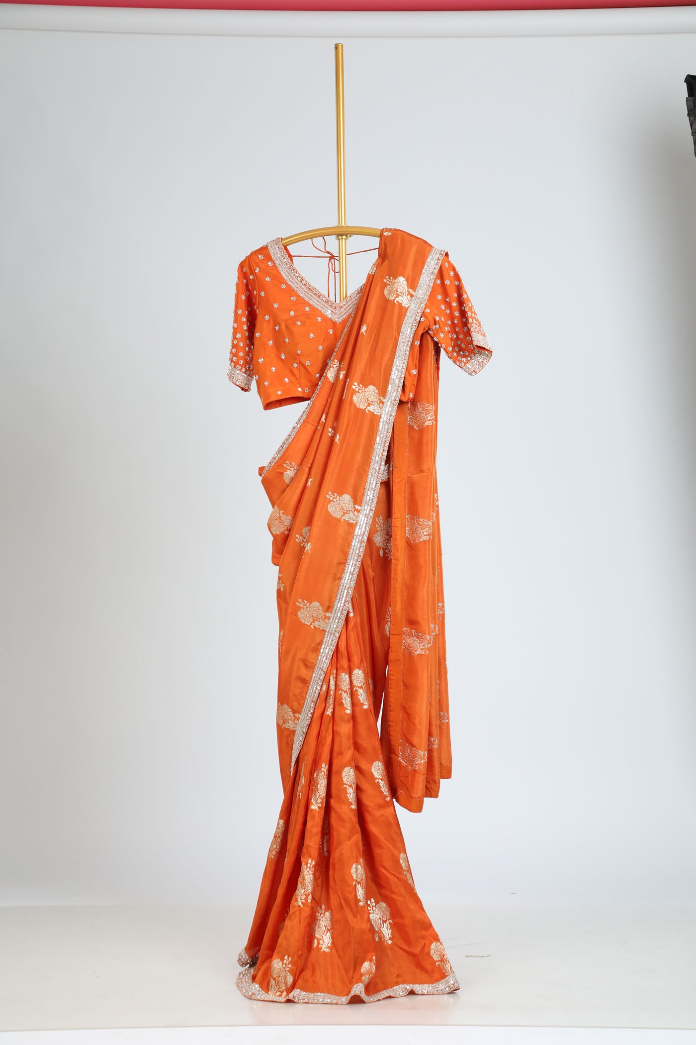 Banarasi Crape silk saree with readymade blouse