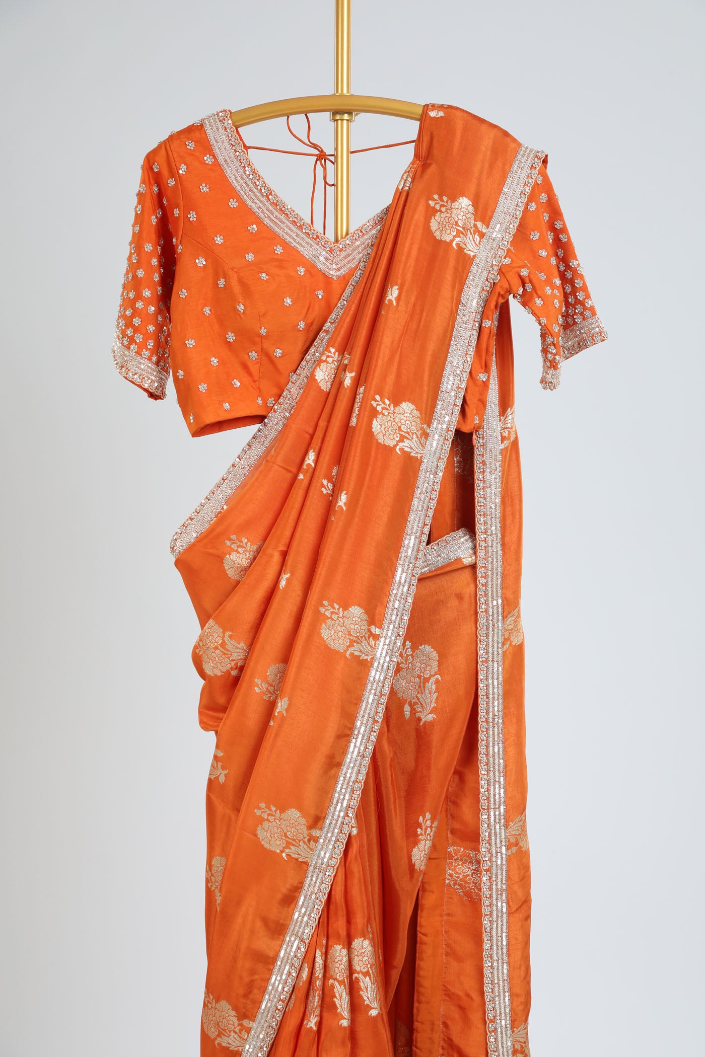 Banarasi Crape silk saree with readymade blouse